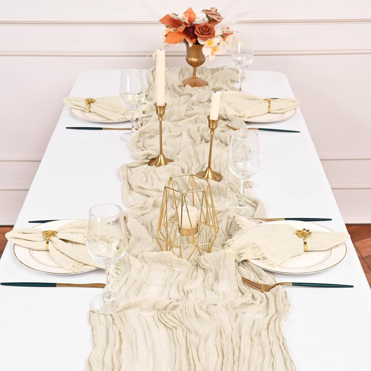36 Pack Line Cloth Napkins, 12 x 12 Inch Cotton with Fringe Settings | Handmade washable reusable cotton dinner napkins