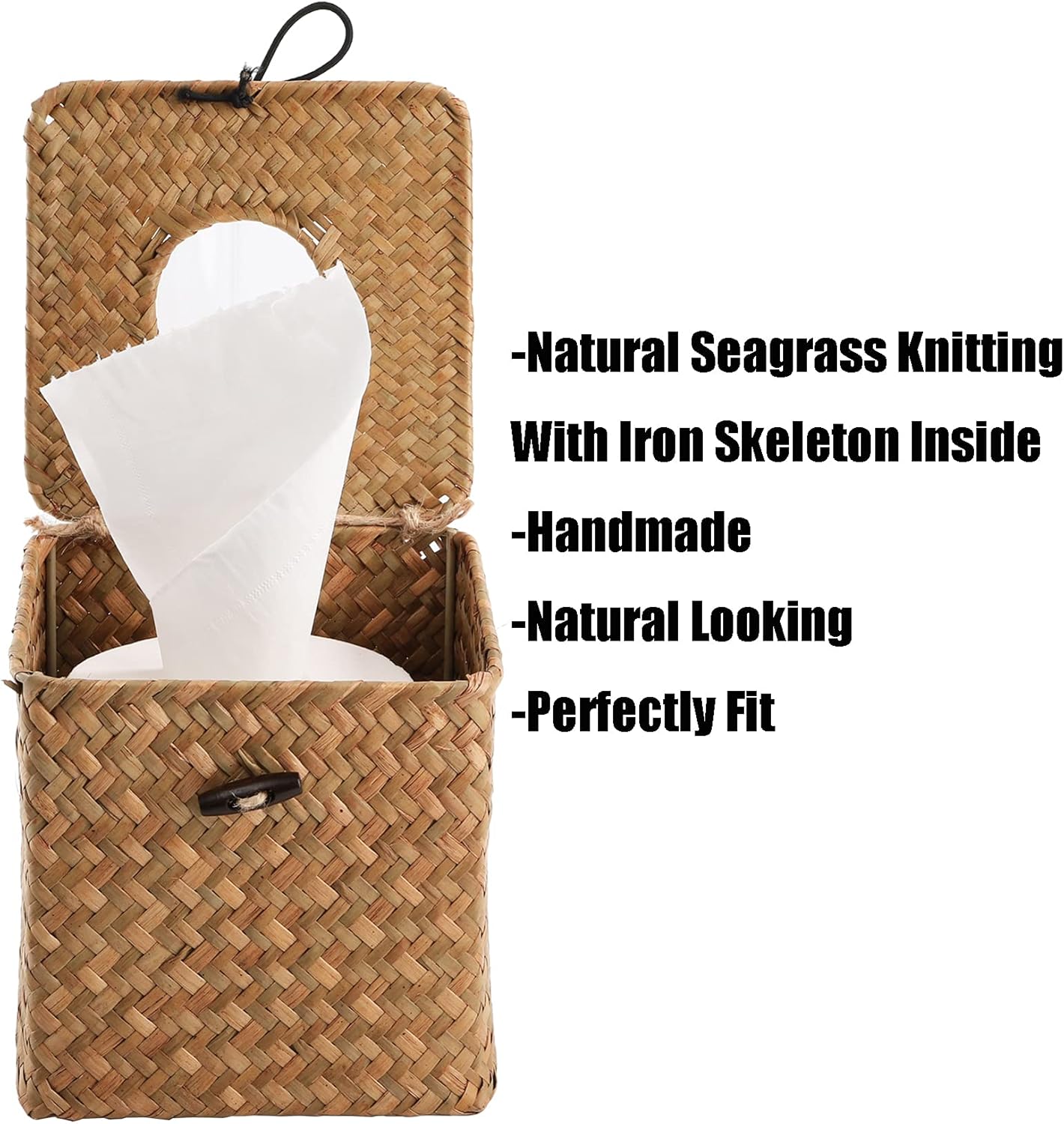 Decorative Woven Paper Holder Napkin Dispense / 5 x 5 x 5 / Set of 2
