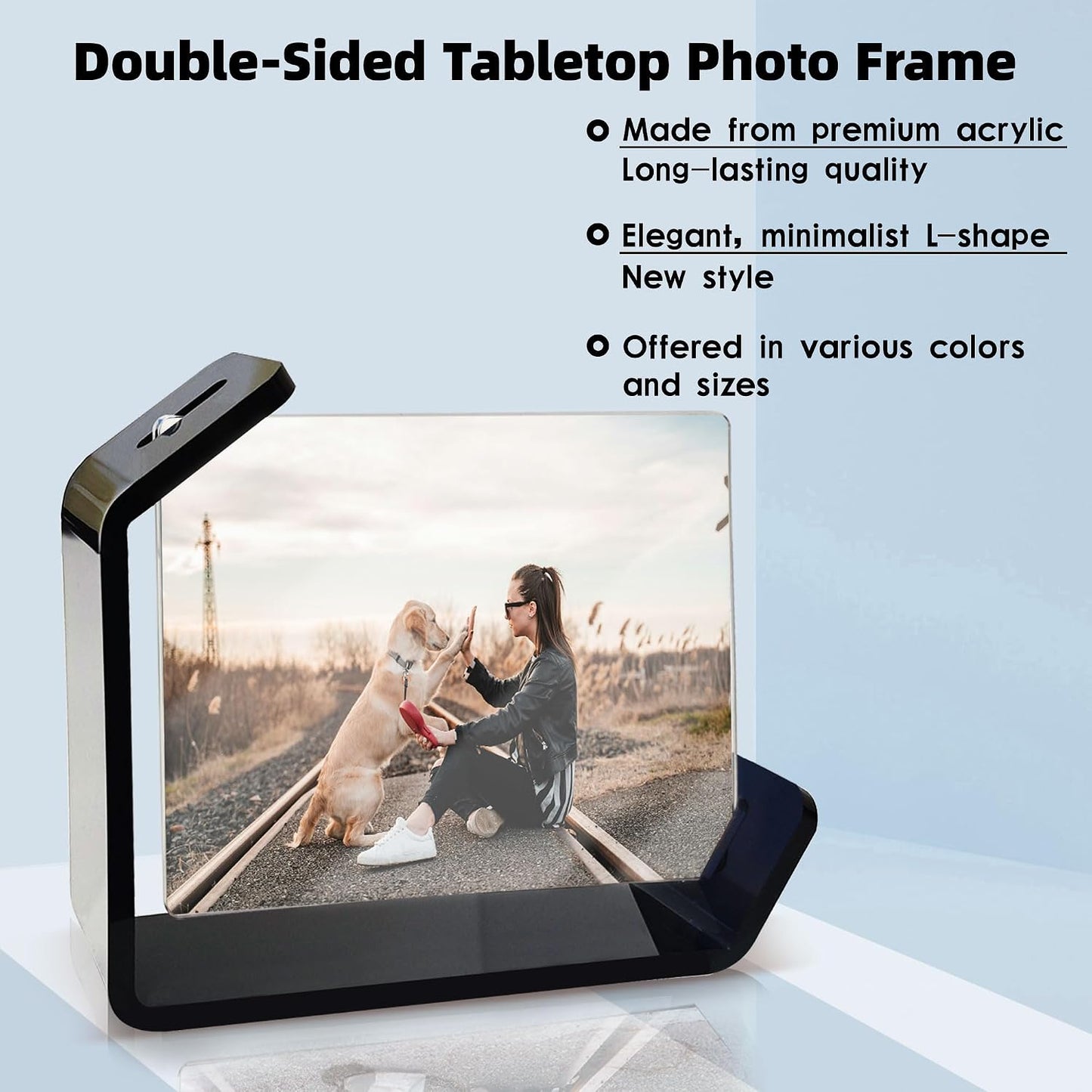 Color Acrylic Photo Frames / 5 x 7 / Black / Set of 2