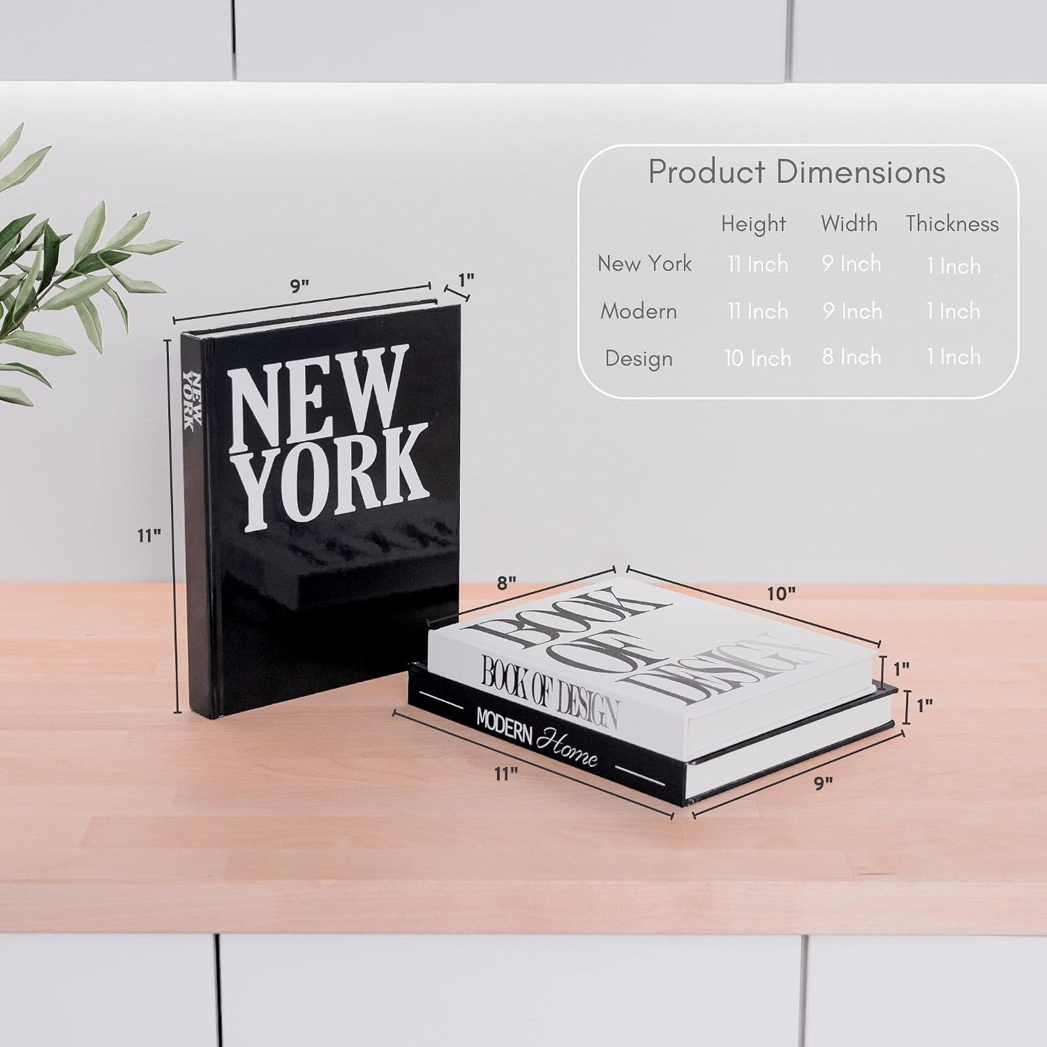 Stylish Fake/Faux Display Books / Set of 3