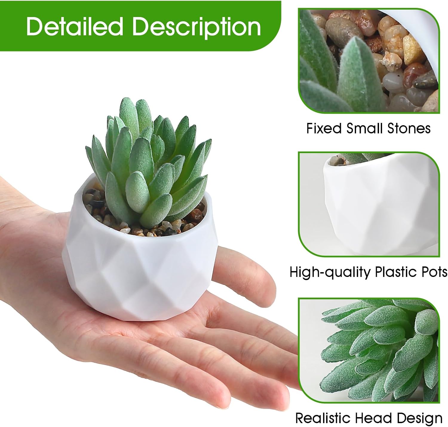 Fake Succulent Plant Set Artificial Succulent Plants for Desk Realistic Faux / Mix / Set of 6