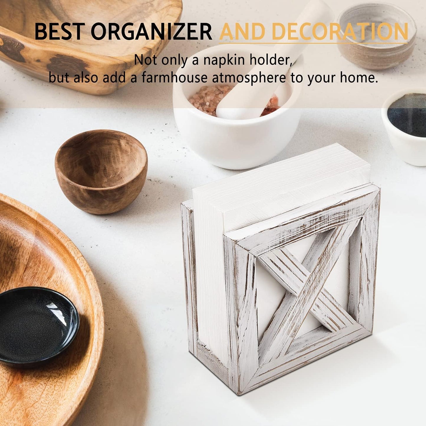 Farmhouse Wooden Napkin Holder