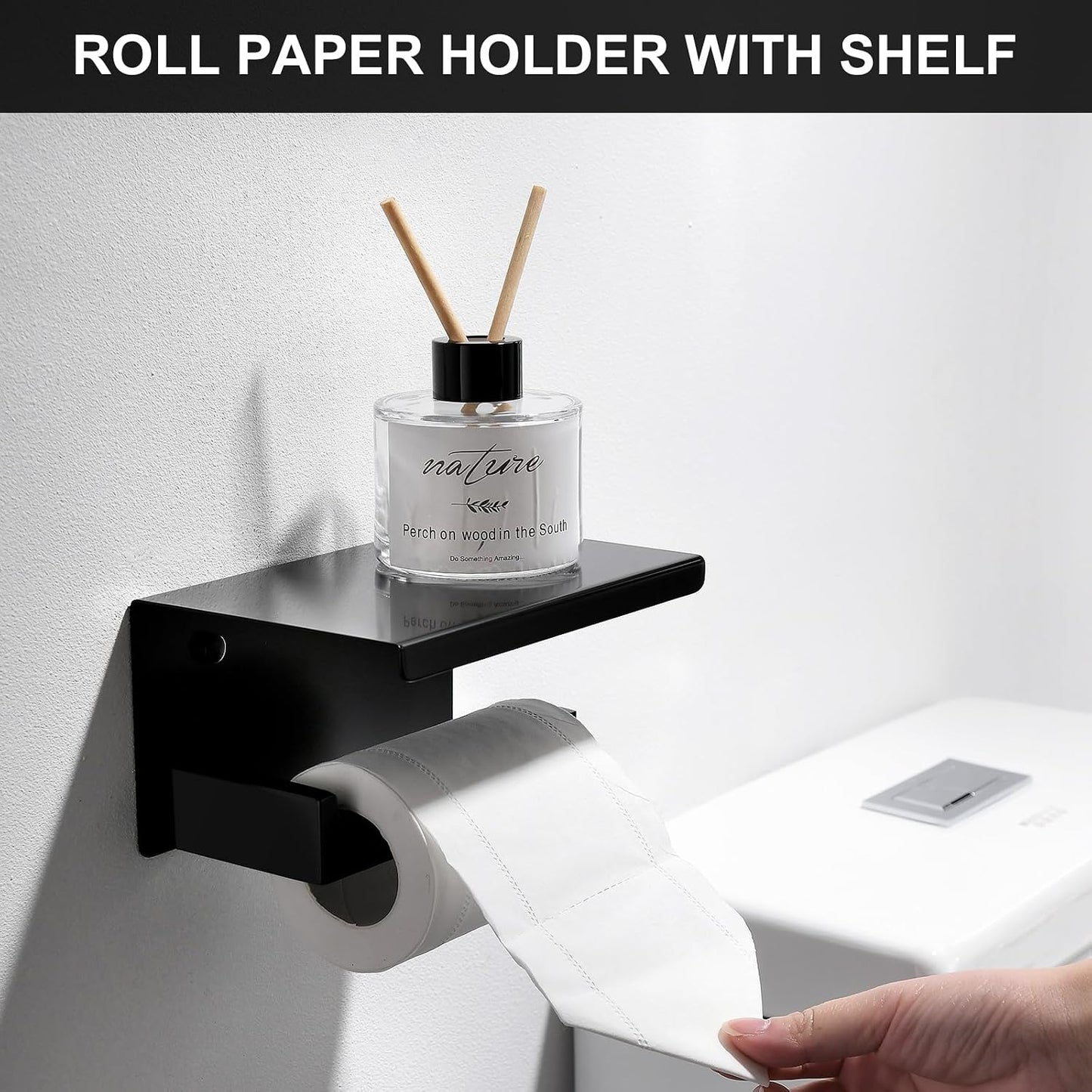 5 Pieces Bathroom Hardware Set Black and Gold Towel Bar Set, Toilet Paper Holder with Shelf, Towel Holder Set in