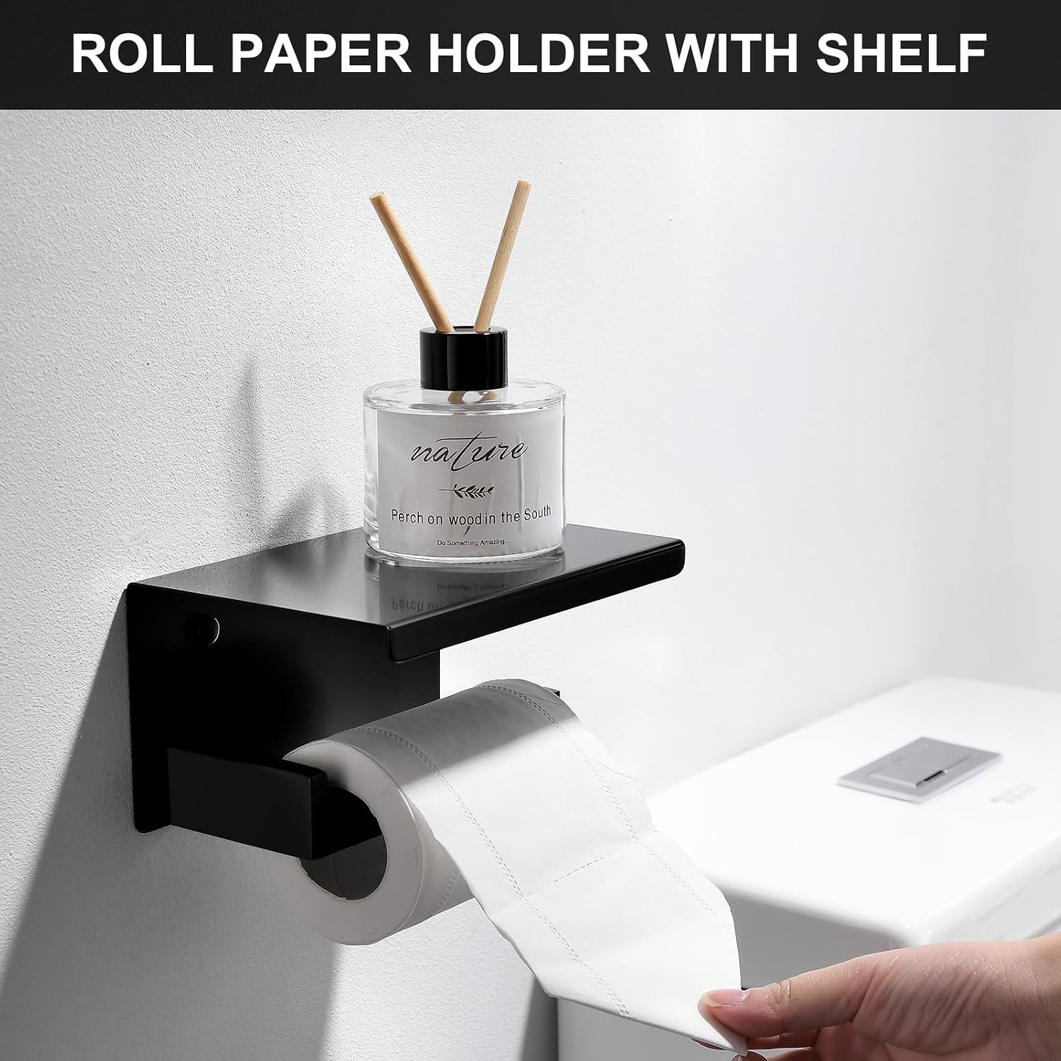 5 Pieces Bathroom Hardware Set Black and Gold Towel Bar Set, Toilet Paper Holder with Shelf, Towel Holder Set in