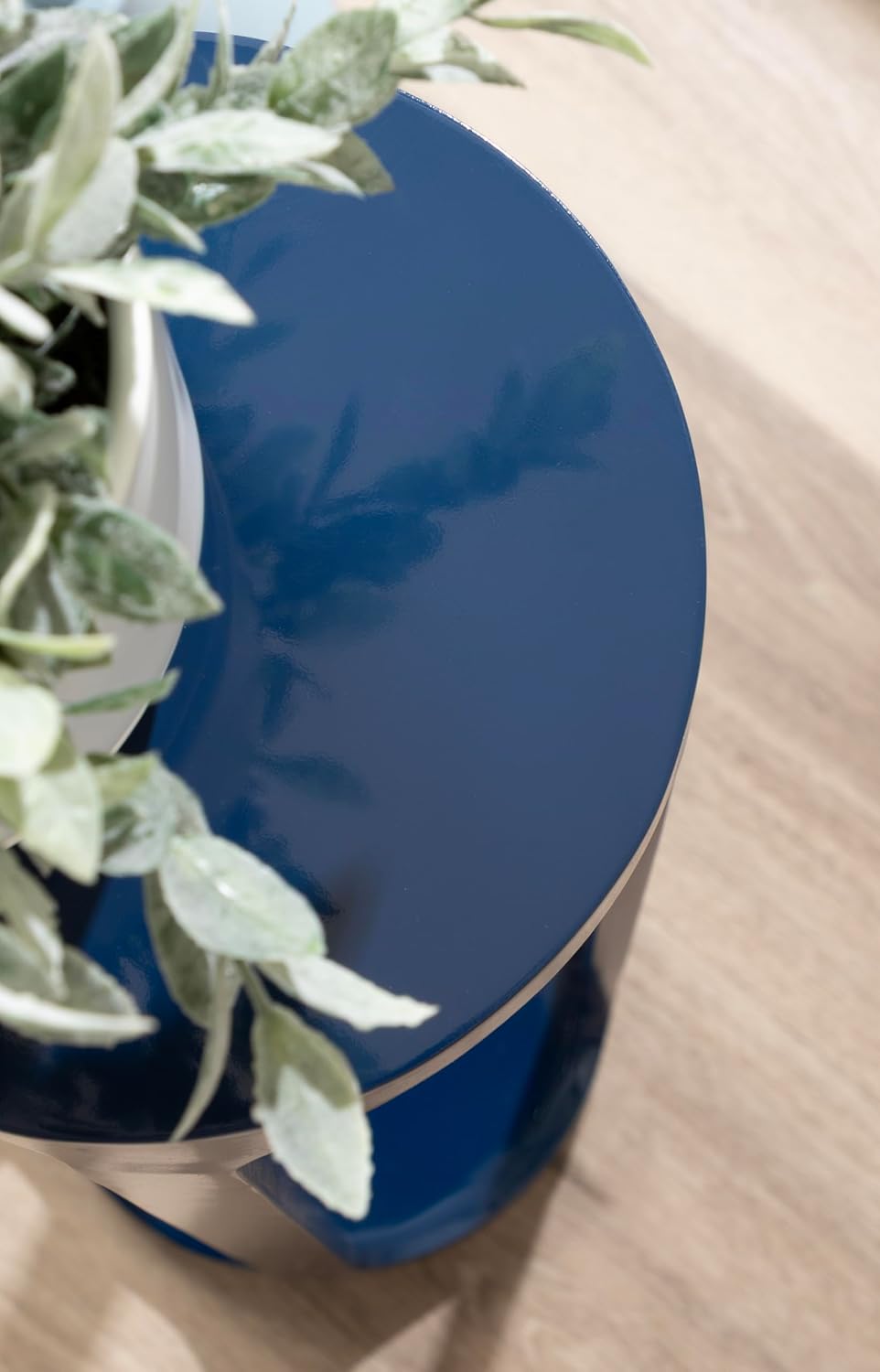 Dahl Modern Wooden Round Drink Table / Navy Blue / 8 x 8 x 23