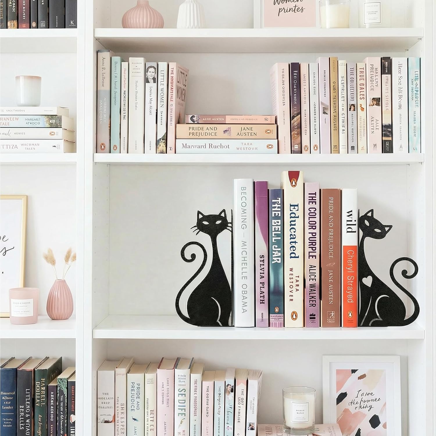 Atomic Cat Metal Bookends Book Ends / Black Atomic Cat / Set of 2