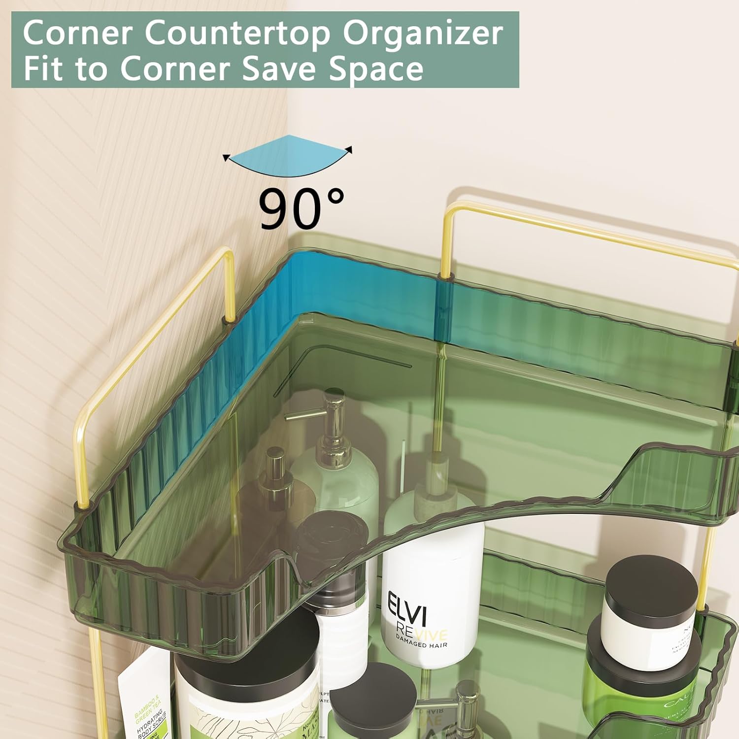 Webetop Corner Bathroom Organizer 3 Tier Makeup Countertop Shelf for Vanity | Compact Corner Design, Daily Item