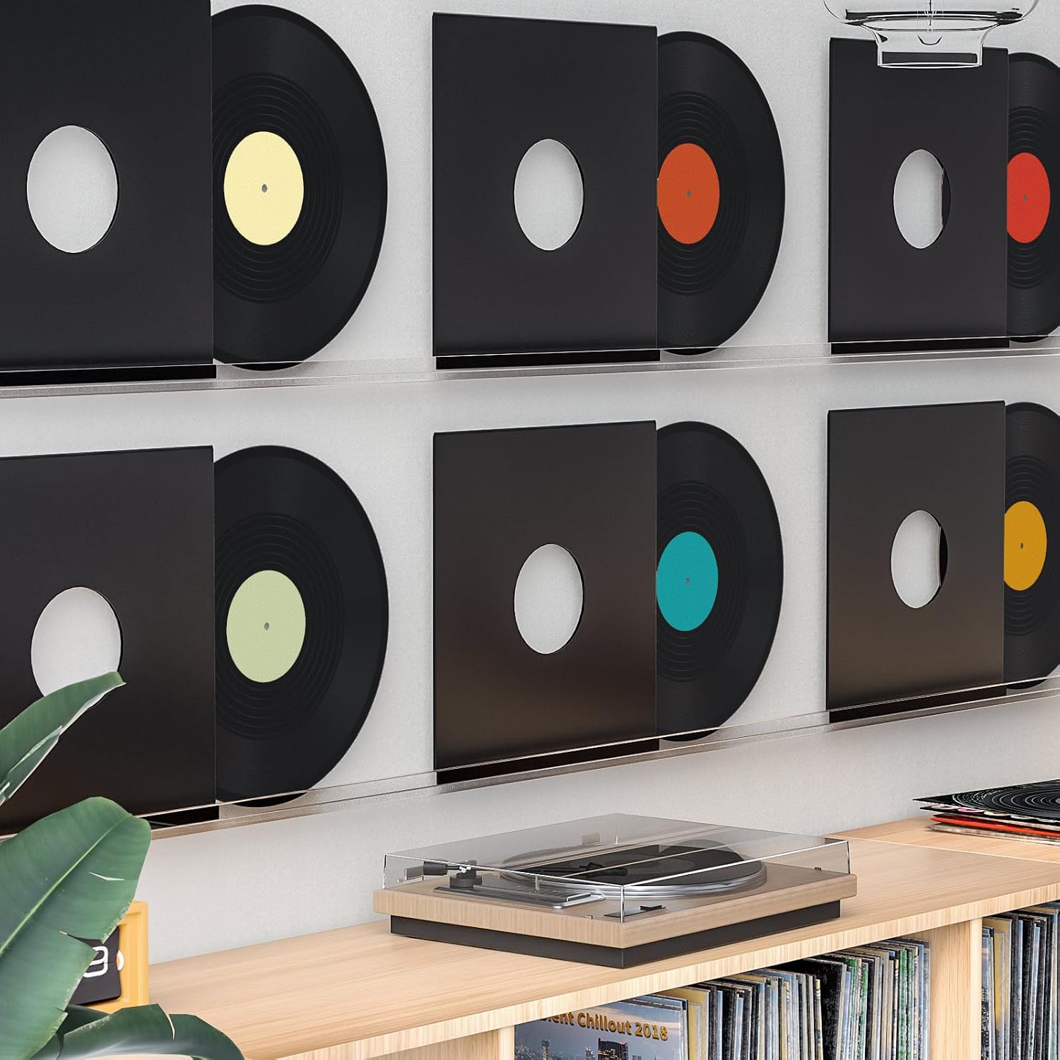 Facmogu 12 Inch Vinyl Wall Decor 6 Pack, Fake Vinyl Records Decorations | For Aesthetic Party Decor Artist Studio