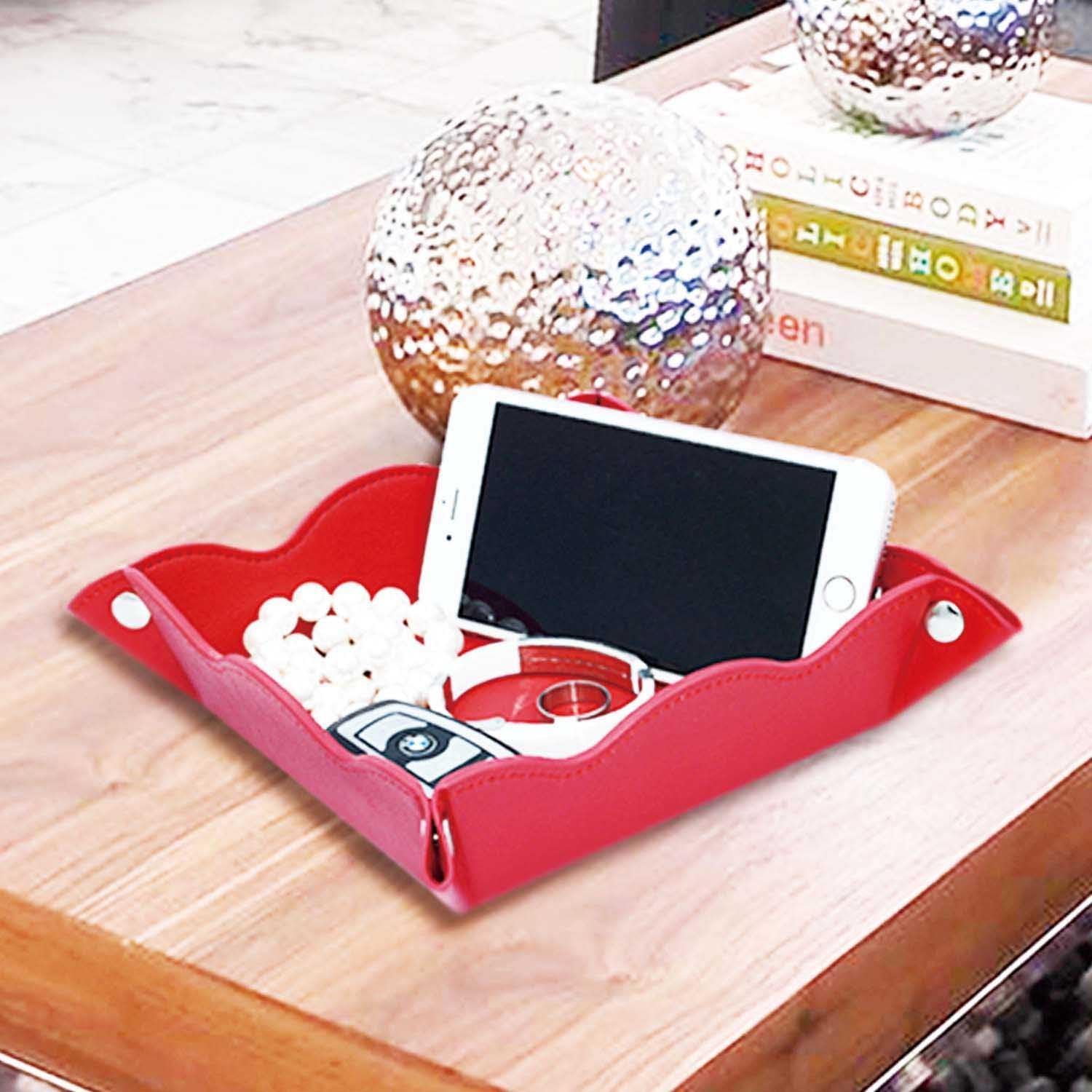 Valet Tray for Men Women / Red / Set of 2
