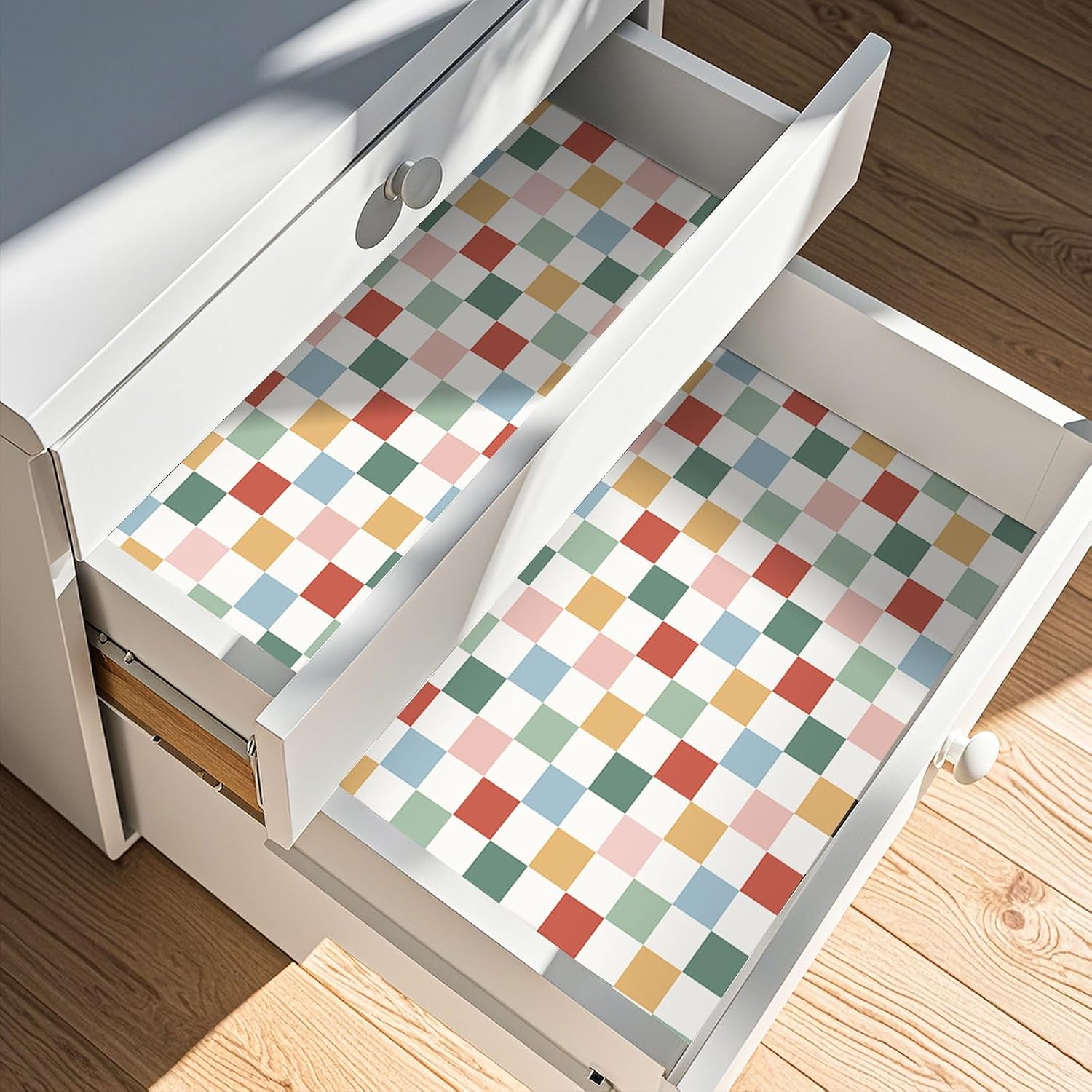 Checkered Wallpaper Peel and Stick Retro Grid Pattern Contact / 17.5 x 10 / Ft / Coloful Checkered