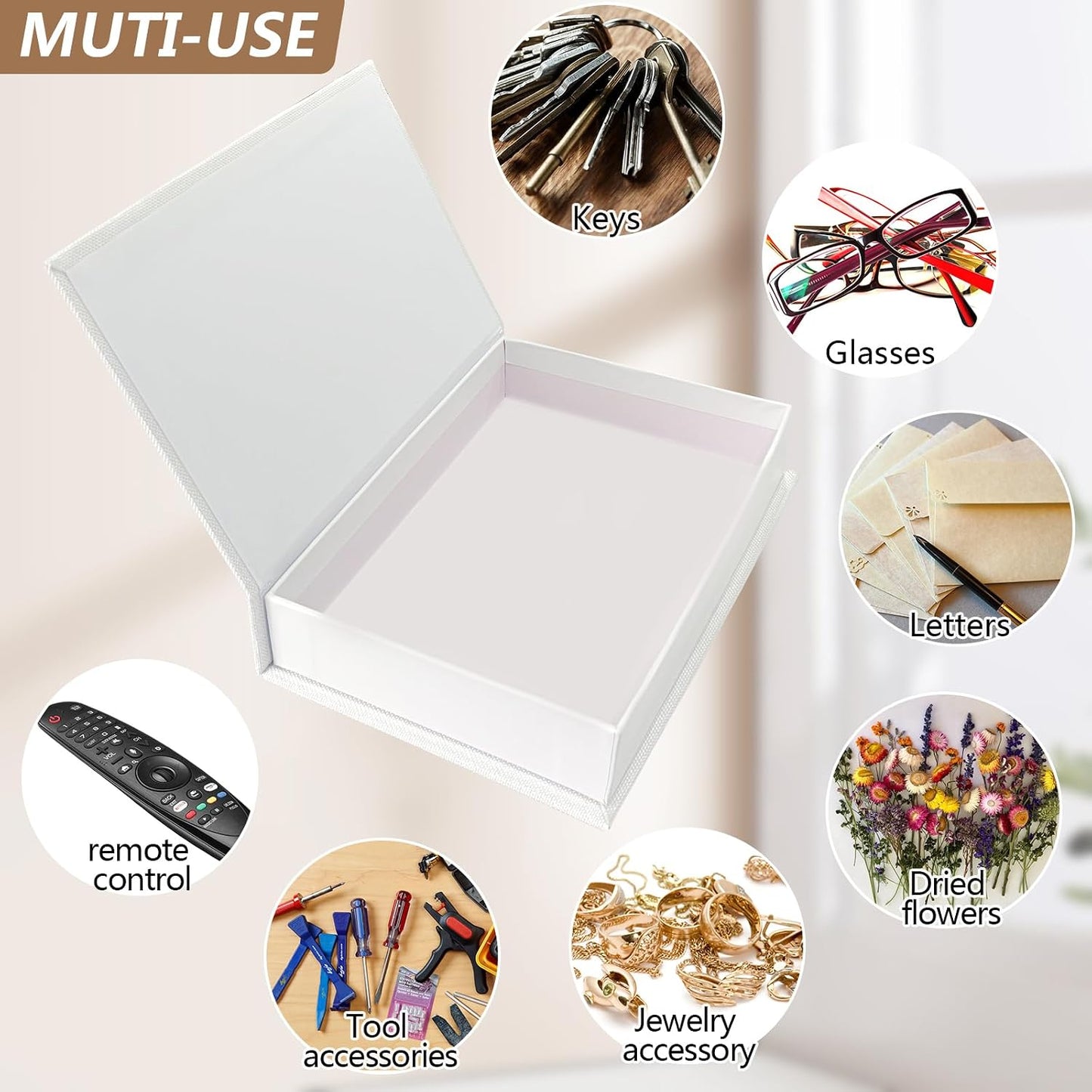 Linen Fake Boxes / White / Set of 2