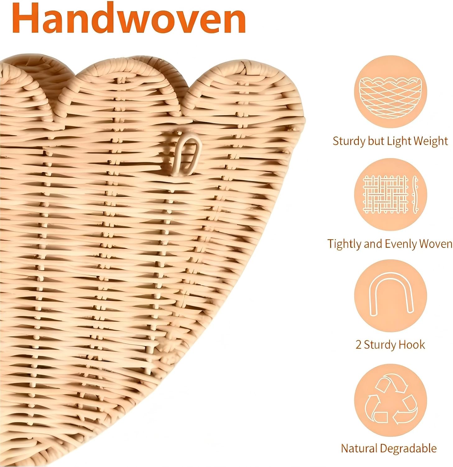 Rattan Hanging Wicker Baskets / Natural / Set of 2
