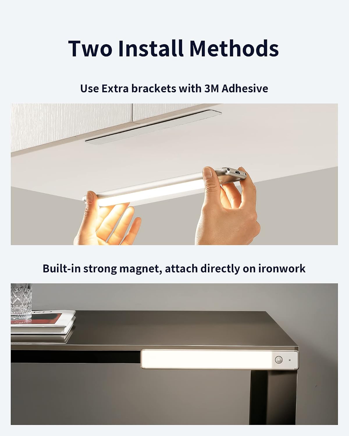 EZVALO Under Cabinet Lights, Wireless Rechargeable Motion Sensor Light Indoor, Dimmable Led Closet Light Battery
