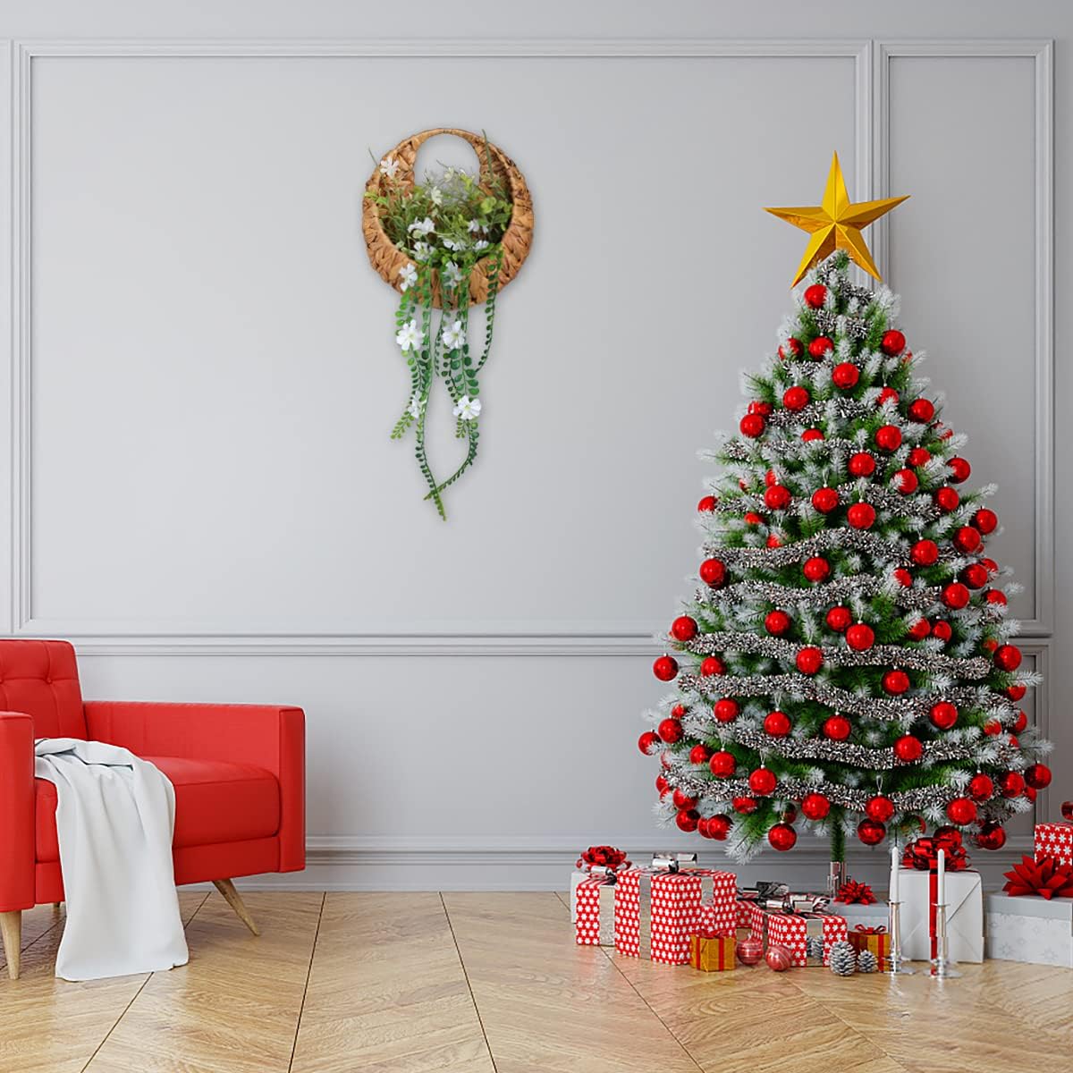 Artificial Handing Plants / Green / 22 Inch