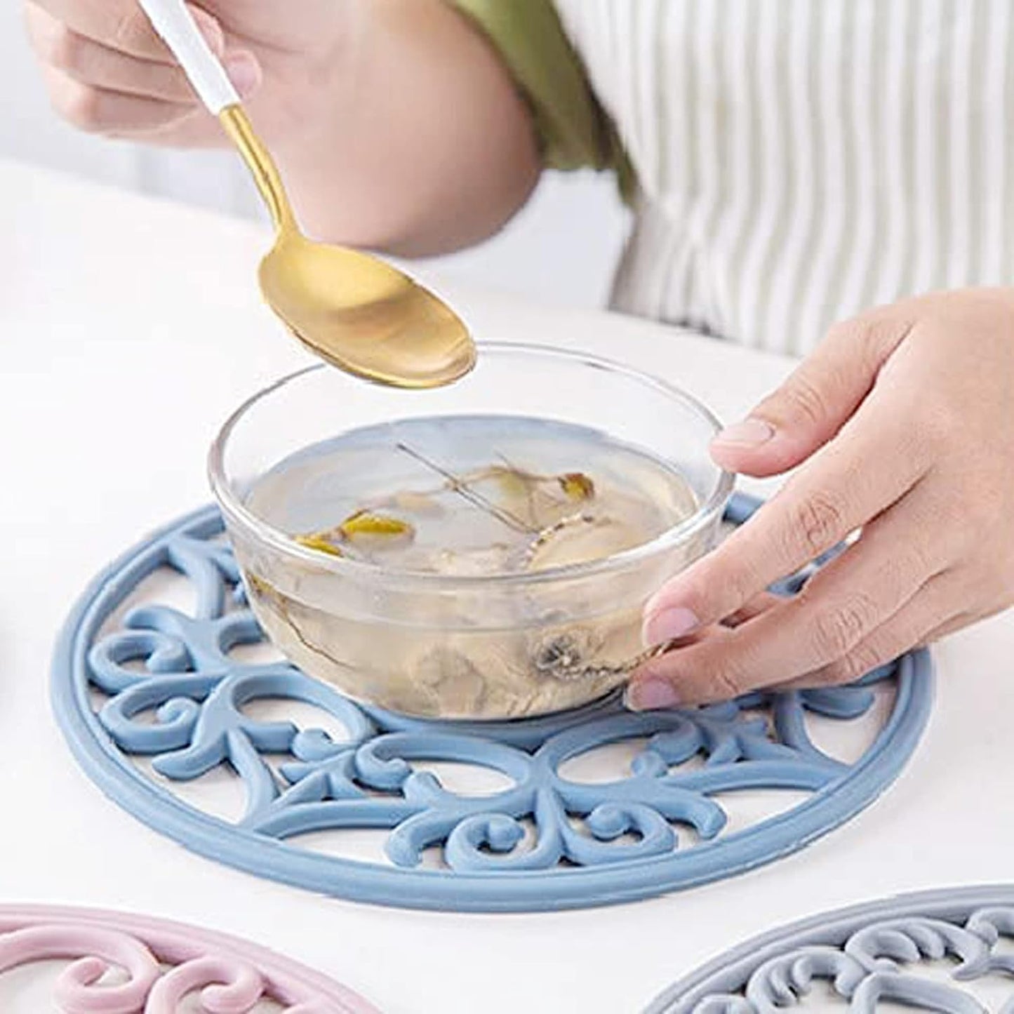 Large Hollow Flower Silicone Coaster Moulds for Resin 3D Mandala Jewelry Casting / Set of 4