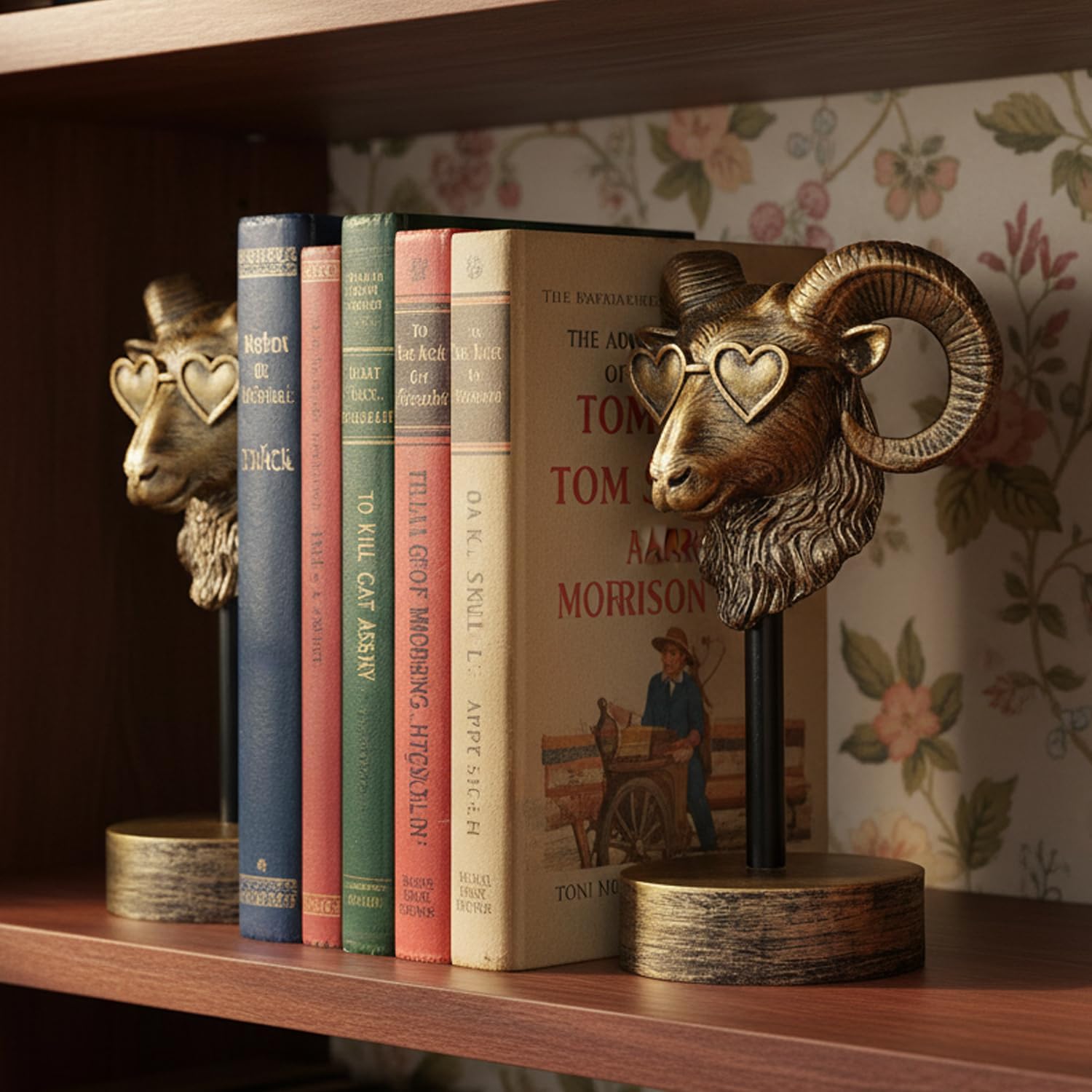 Vintage Sheep Bookends / Golden Bighorn