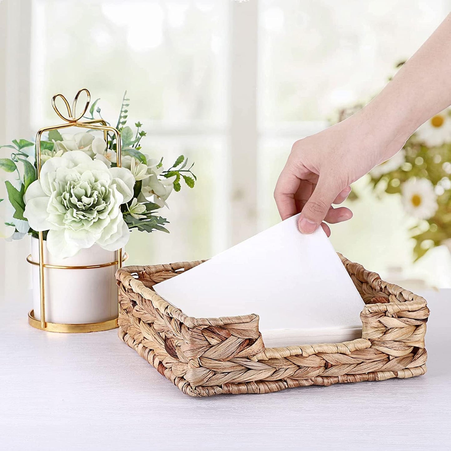 Rattan Napkin Holder / Napkin Basket Decorative Wicker Napkin Tray 7 ½''L