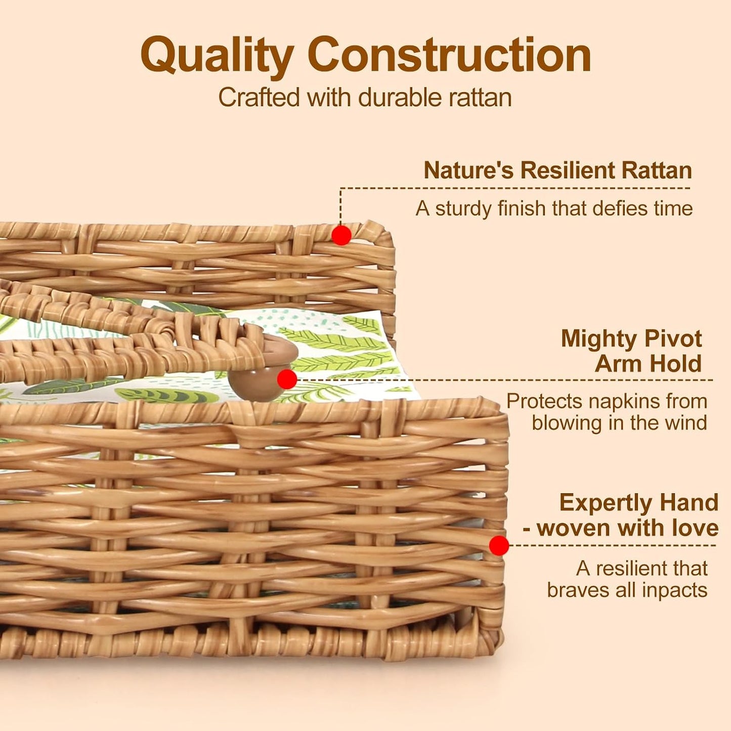 Weighted Napkin Holder Rattan Napkin Holders