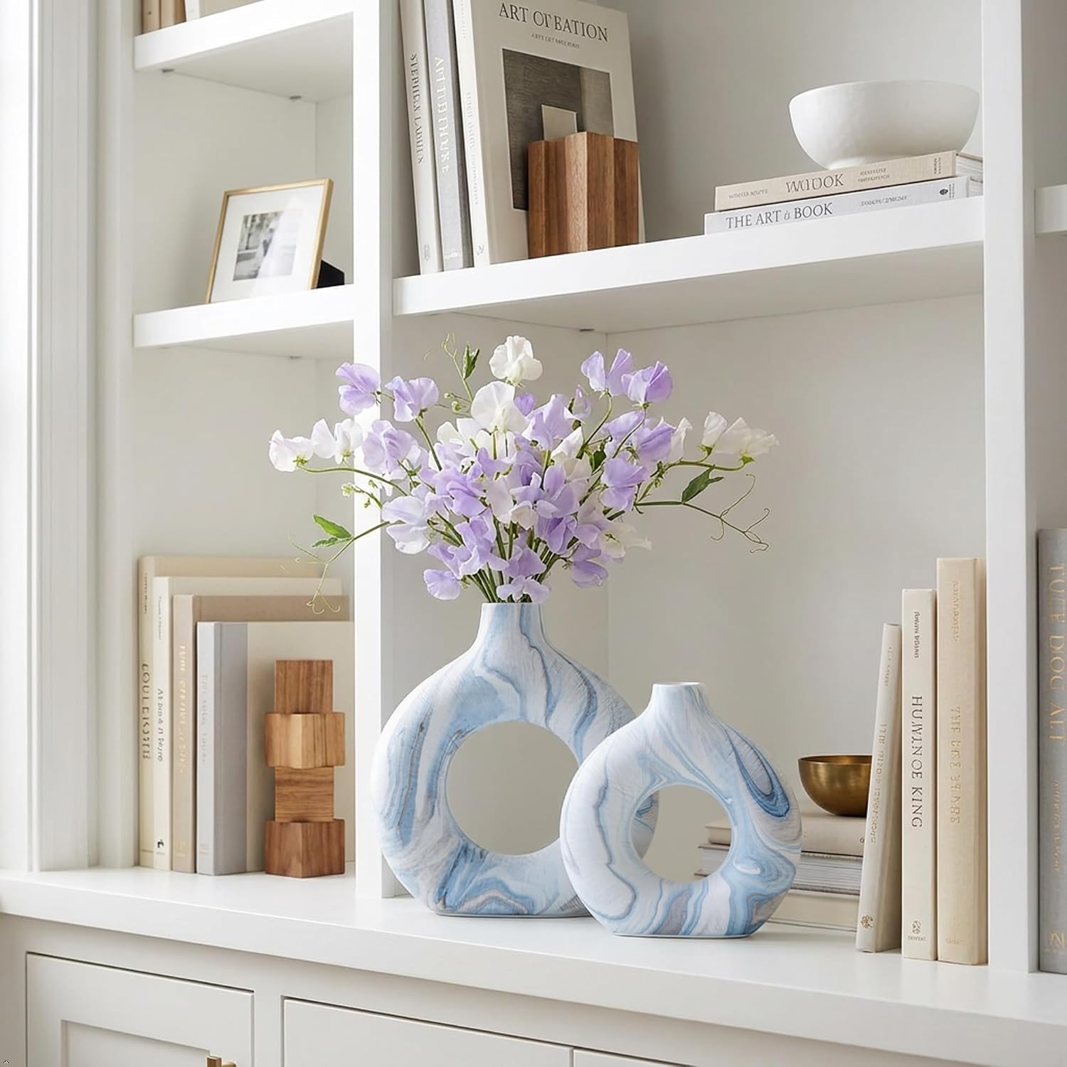 Ceramic Donut Vase / Blue Ocean 01 / Set of 2