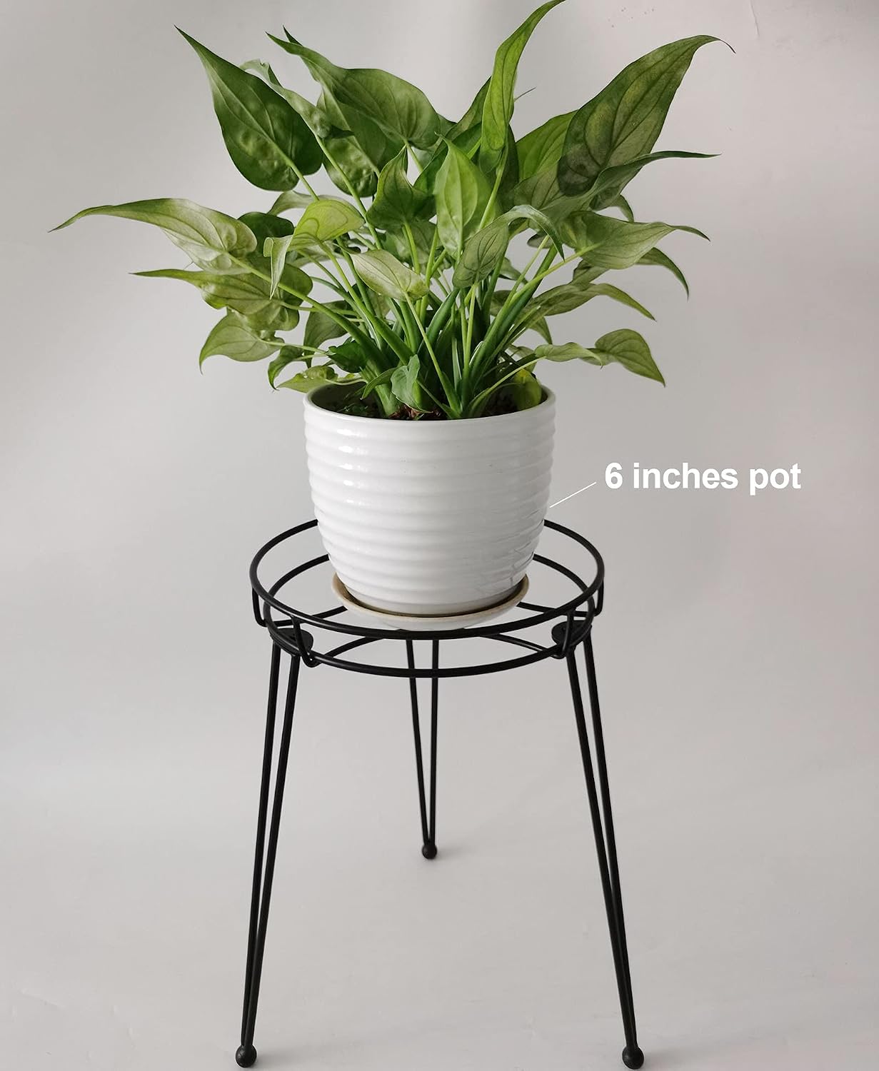 Midcentury Modern Metal Potted Plant Stand 18.7 inches Tall Flower Pot Holder Large Rustproof Iron Garden Container