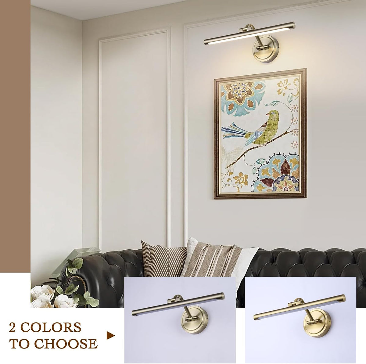 Modern Dimmable Picture Lights for Wall 15.7" Hard-Wired LED Picture Frame Lights for Paintings Gallery Light with