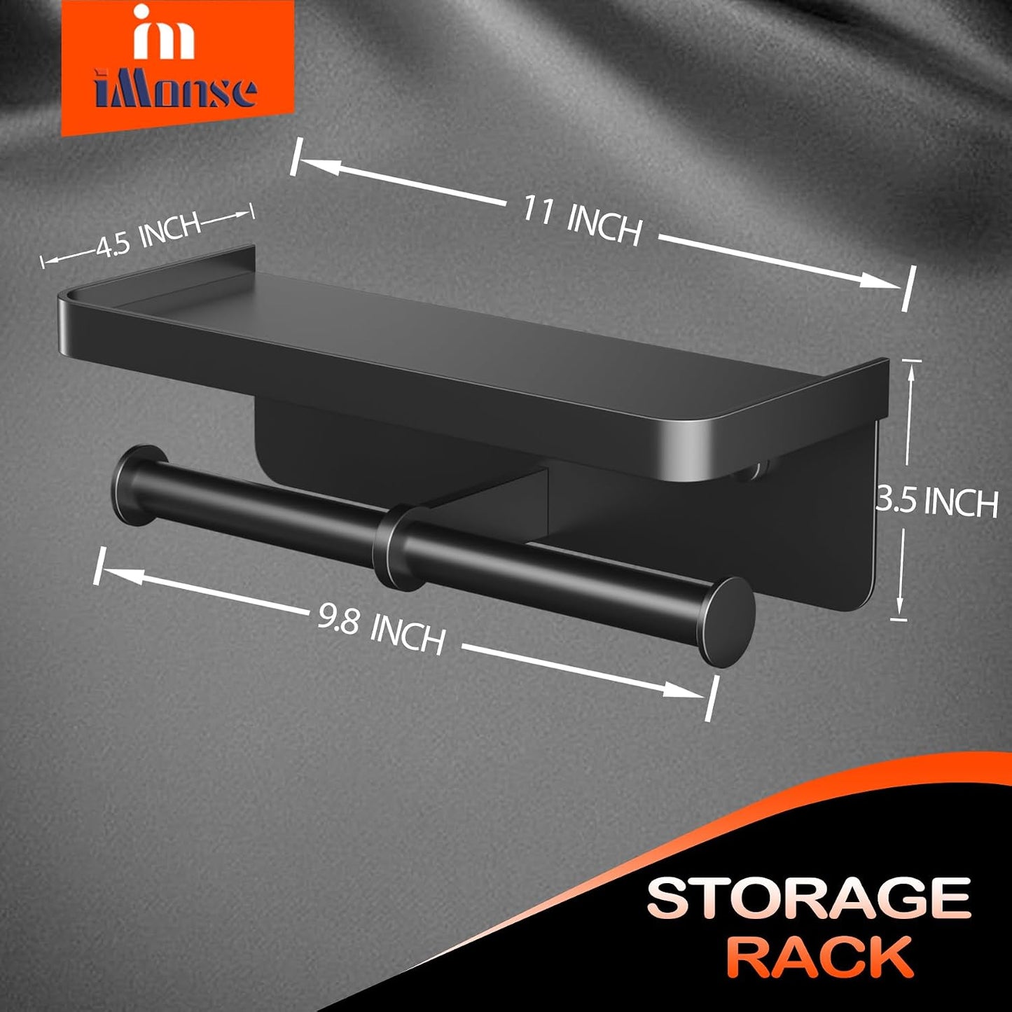 Double Toilet Paper Holder with Shelf, Commercial Toilet Paper Towel Holder Wall Mount, Tissue Roll Holder for Bathroom