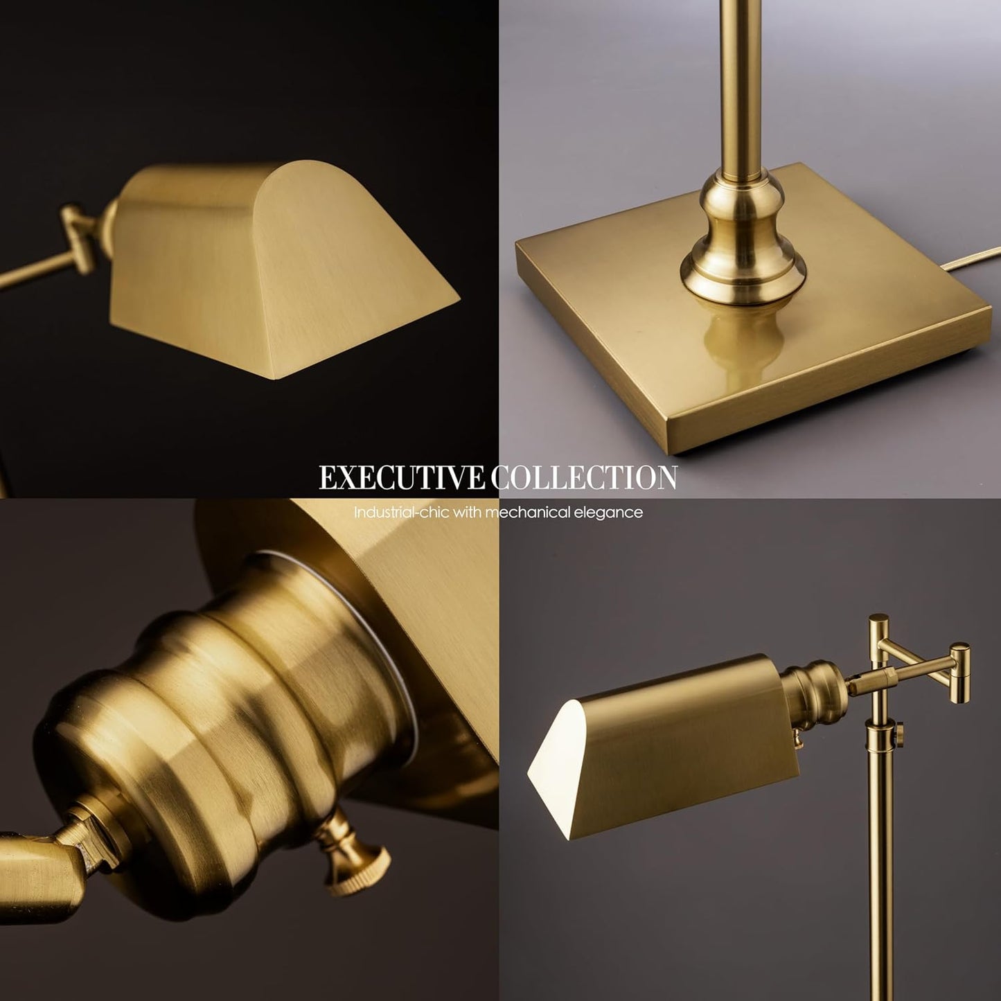 O’Bright Arcadia - Pharmacy Floor Lamp, Full Range Dimming, Swing Arm Task Lamp, E26 Socket, Bulb Replaceable