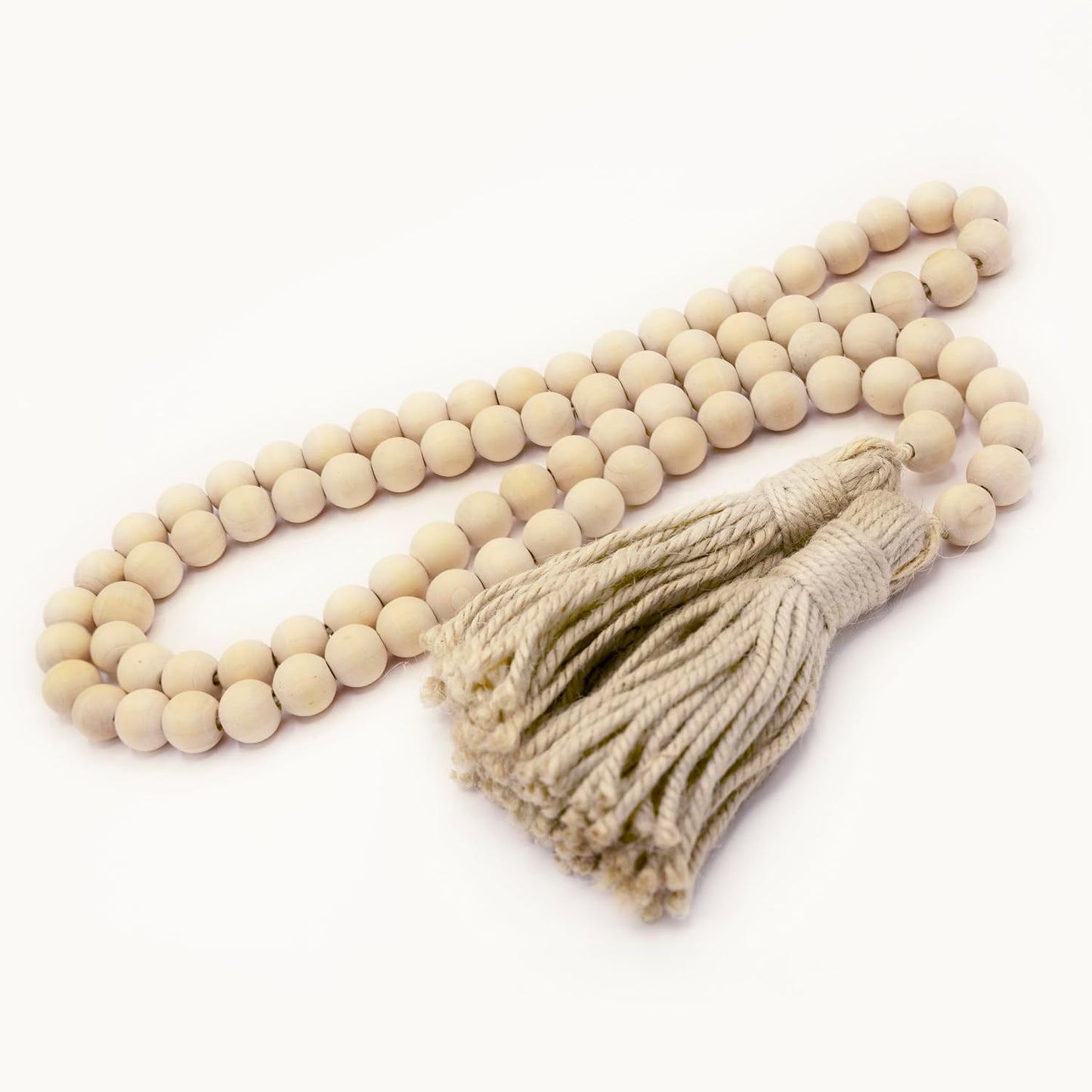 Farmhouse Beads Wooden Garland- Wood Prayer Bead Garland