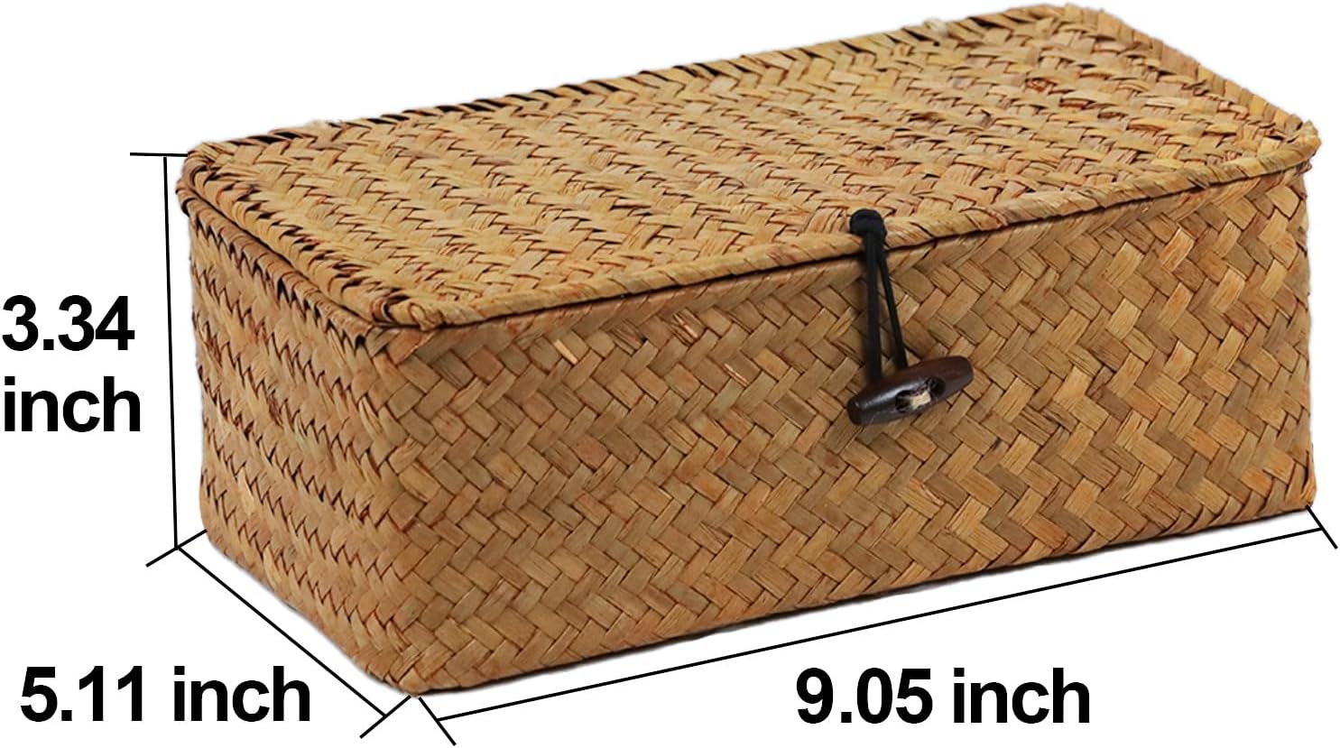 Wicker Storage Basket / Natural / 9.05 x 5.11 x 3.34