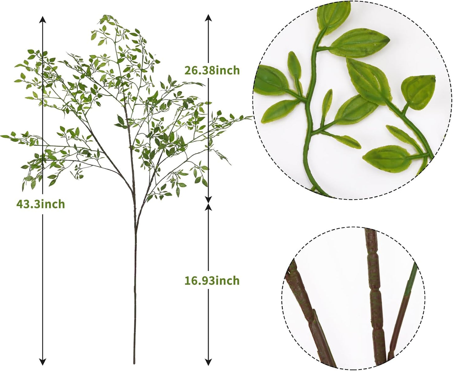 Artificial Plants Nandina Tall Plants / Green / 43.3 Inch / Set of 2