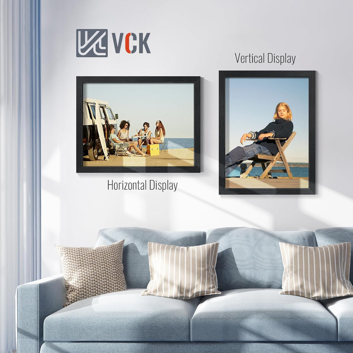 VCK 18x24 Frames - Black, Wide Border Solid Wood Poster Frame, Display Pictures in Horizontal and Vertical, for Home