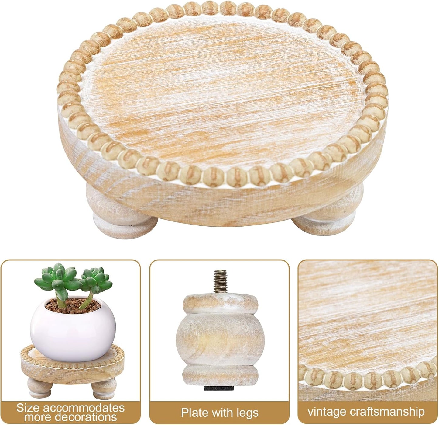 Farmhouse Candle Trays Home Decor / Brown / Set of 2