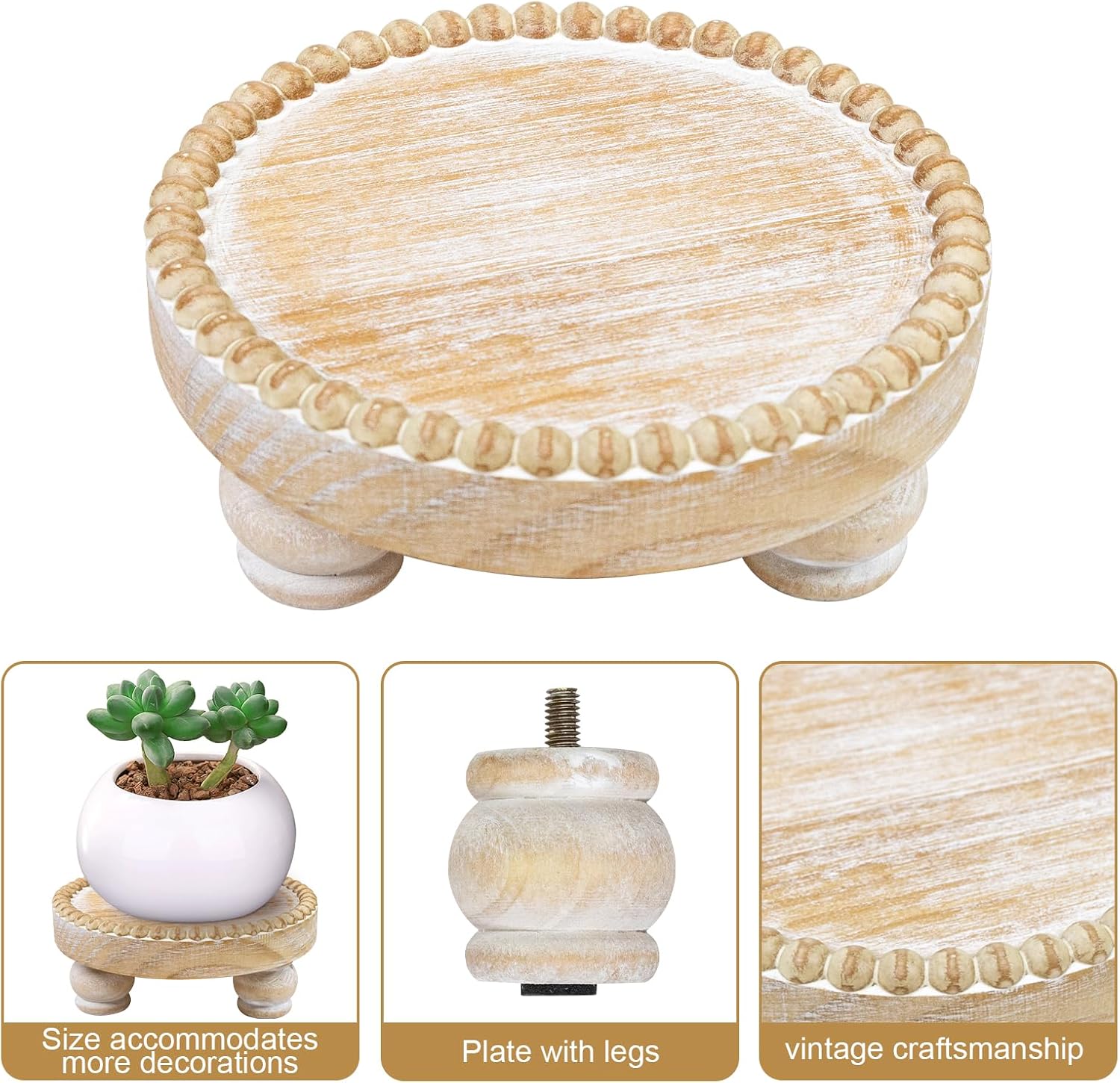 Farmhouse Candle Trays Home Decor / Brown / Set of 2