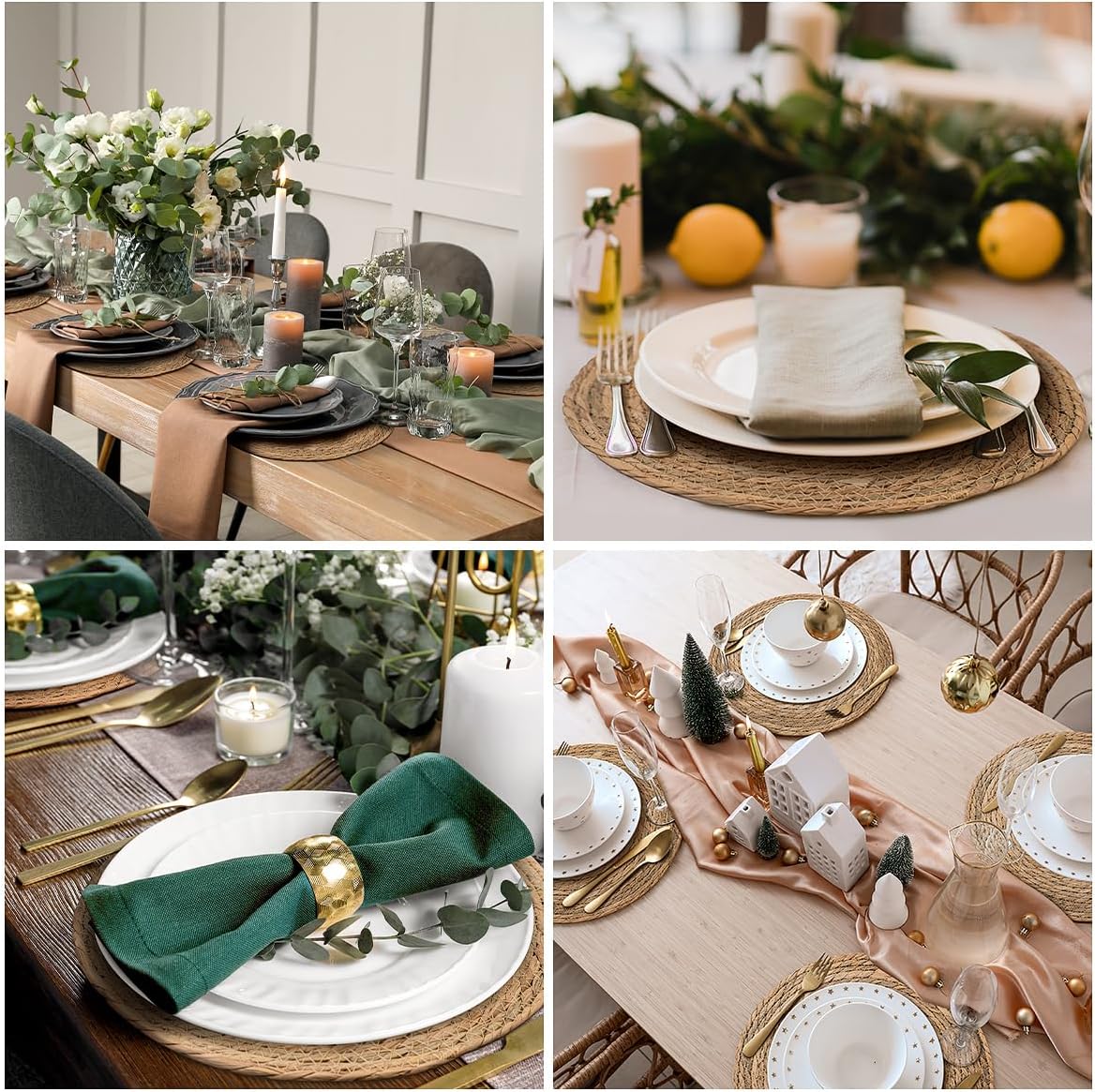BAVIFY 13" Round Woven Placemats Set of 8, Plate Chargers for Dining Table | 13 Inch Place Mats Set of 8, Wicker