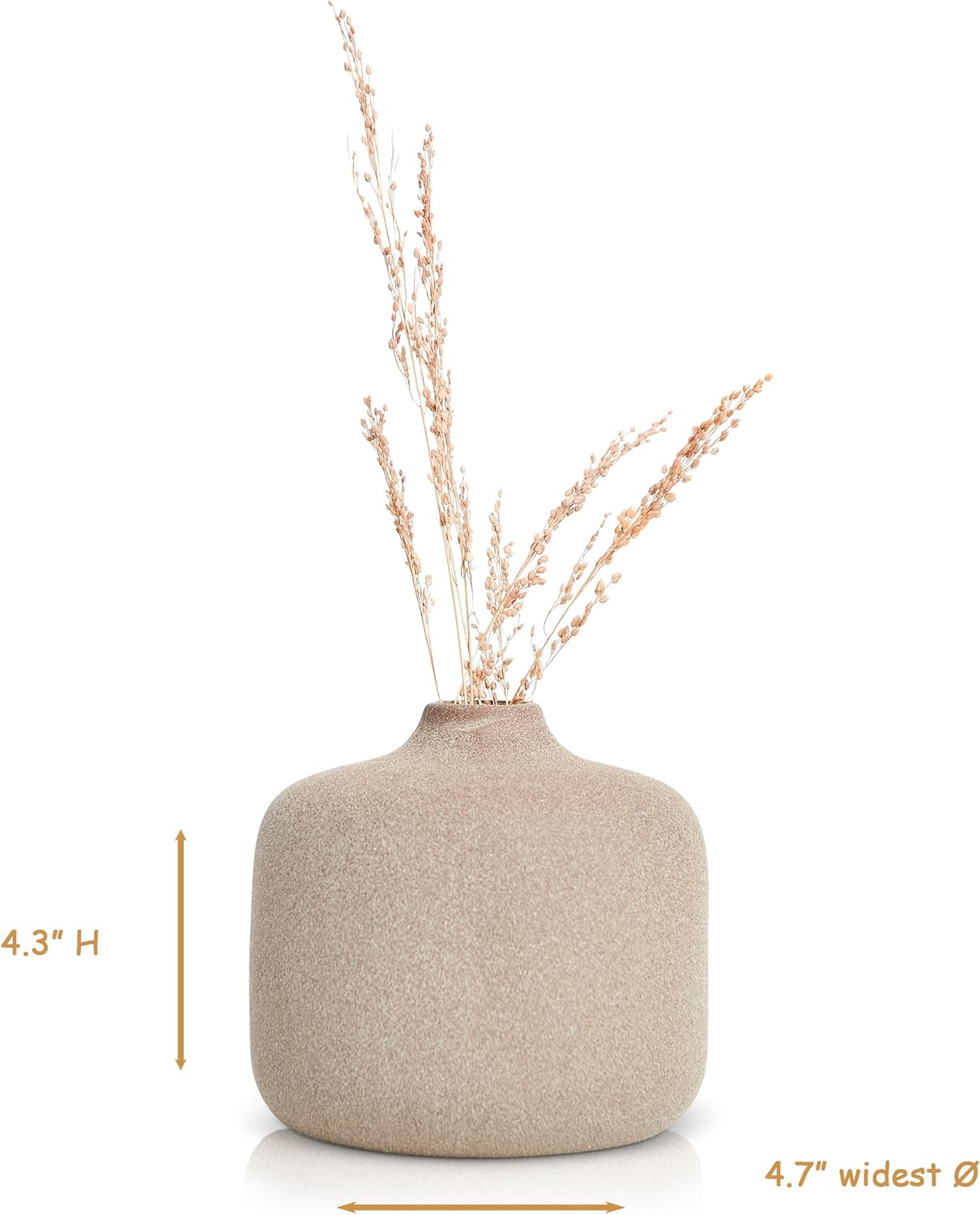 Round Boho Pampas Grass Vase