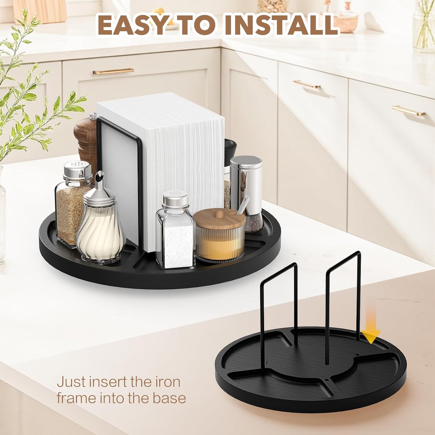 Napkin Holder / Standing Paper Napkin / Black Round