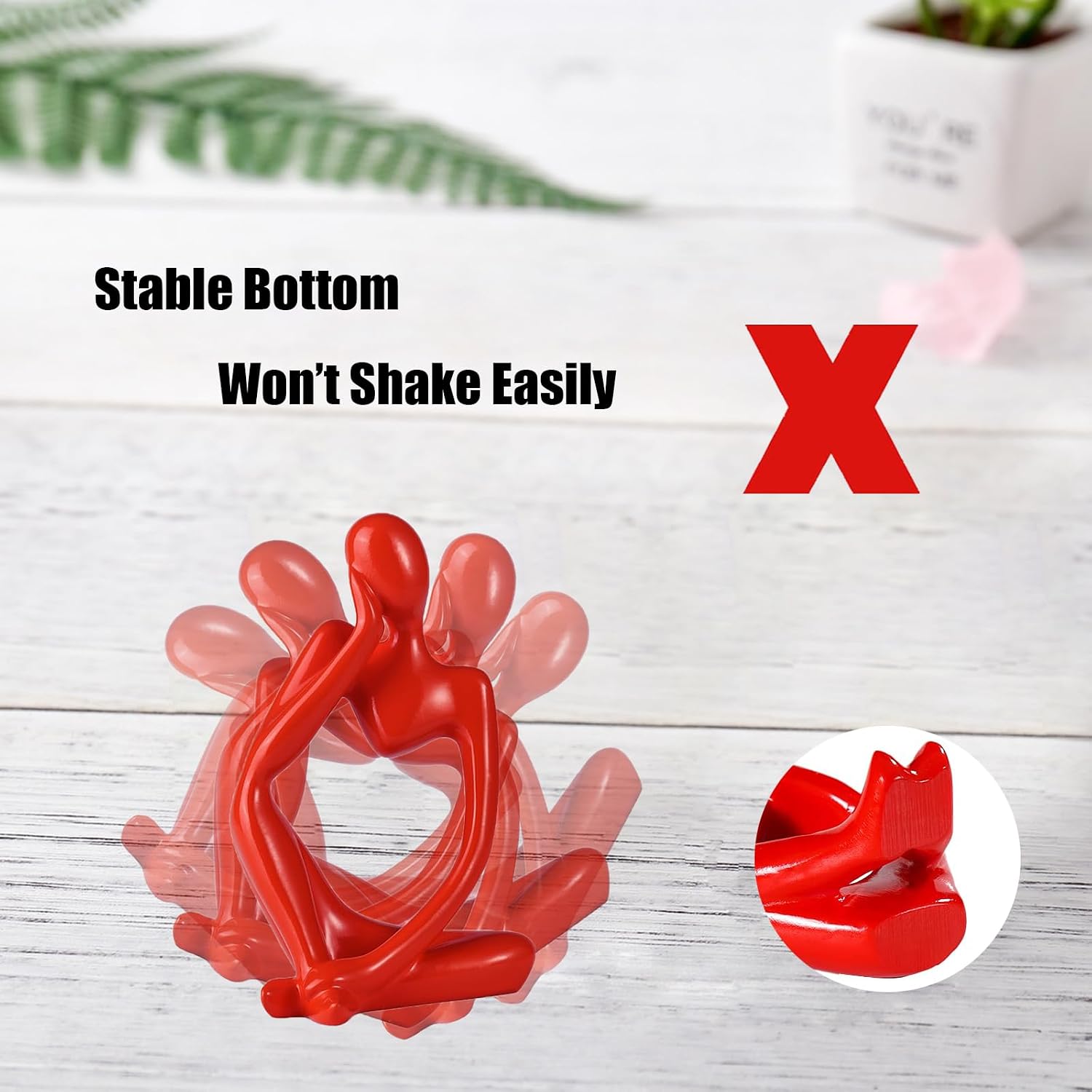 Home Decor Bathroom Decoration Thinker Statue Sets Resin Abstract Sculpture Living / Red / Set of 3