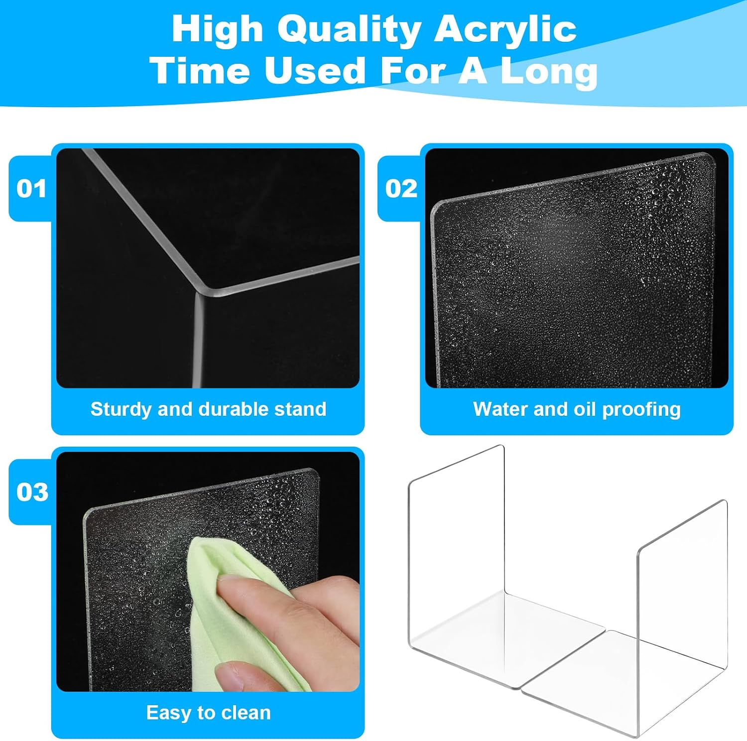 Acrylic Bookend Set / Clear / Set of 16