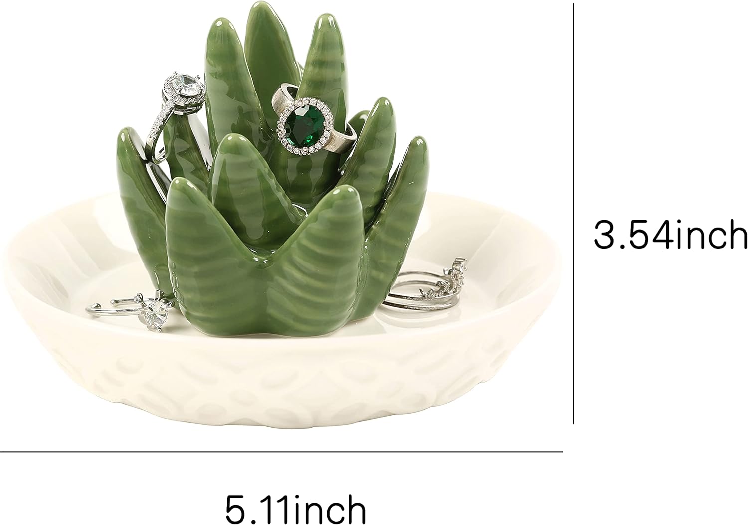Ceramic Aloe Ring Holder / Cacti