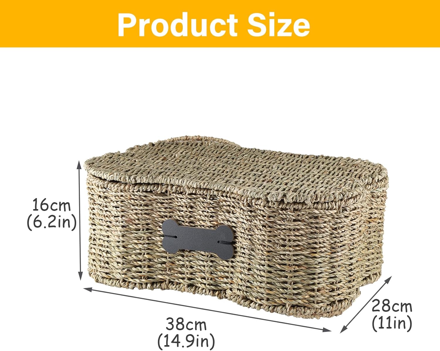 Seagrass Wicker Baskets for Dog Toys / with Lid