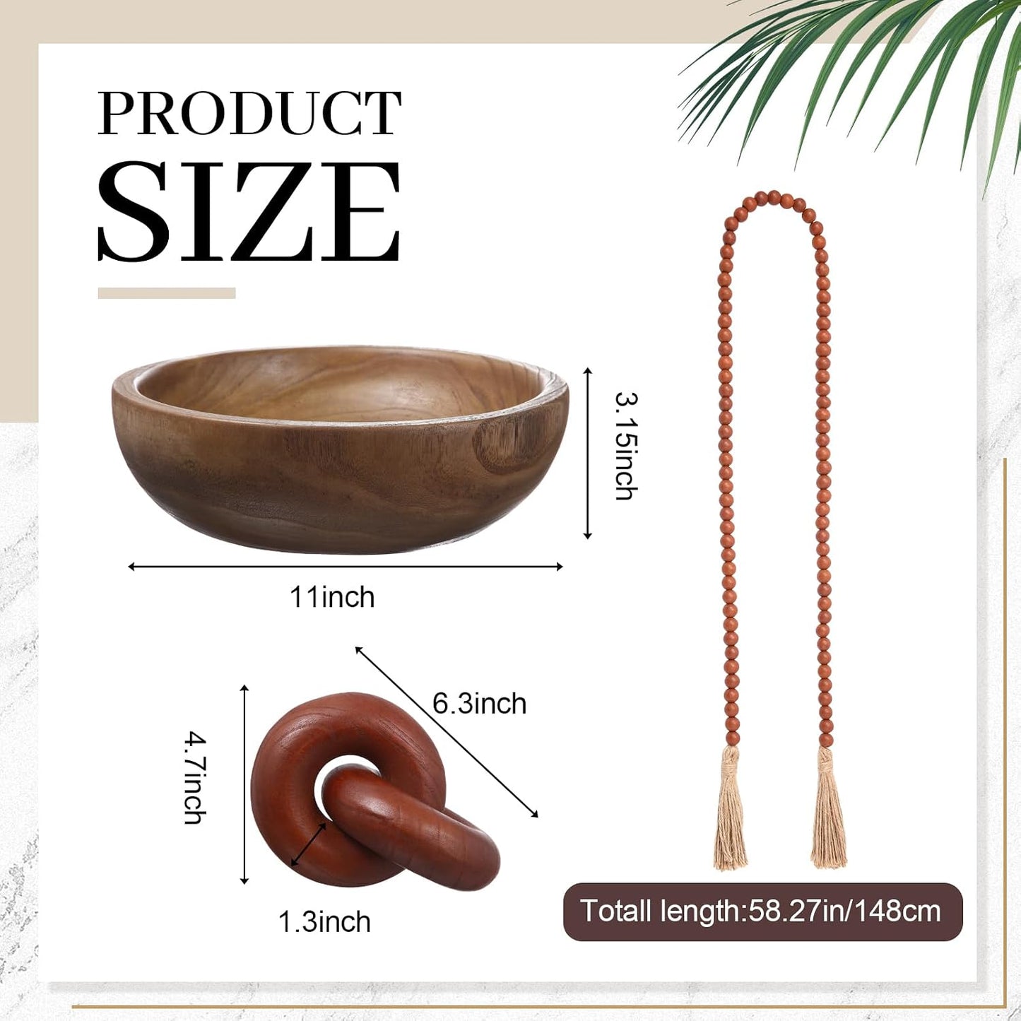 Farmhouse Wooden Decoration Set / Brown