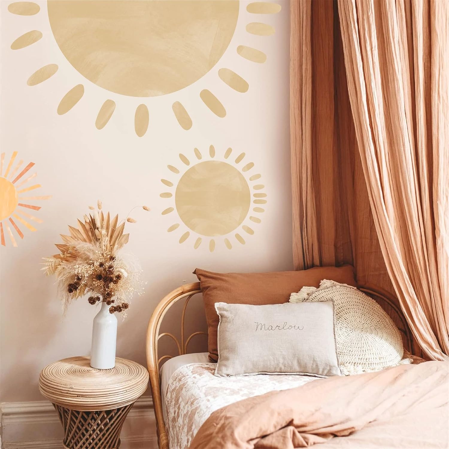 Wall Decals Large Boho Wall Decals Modern Walls Decal Vinyl Sticker Removable Peel / Half Sun