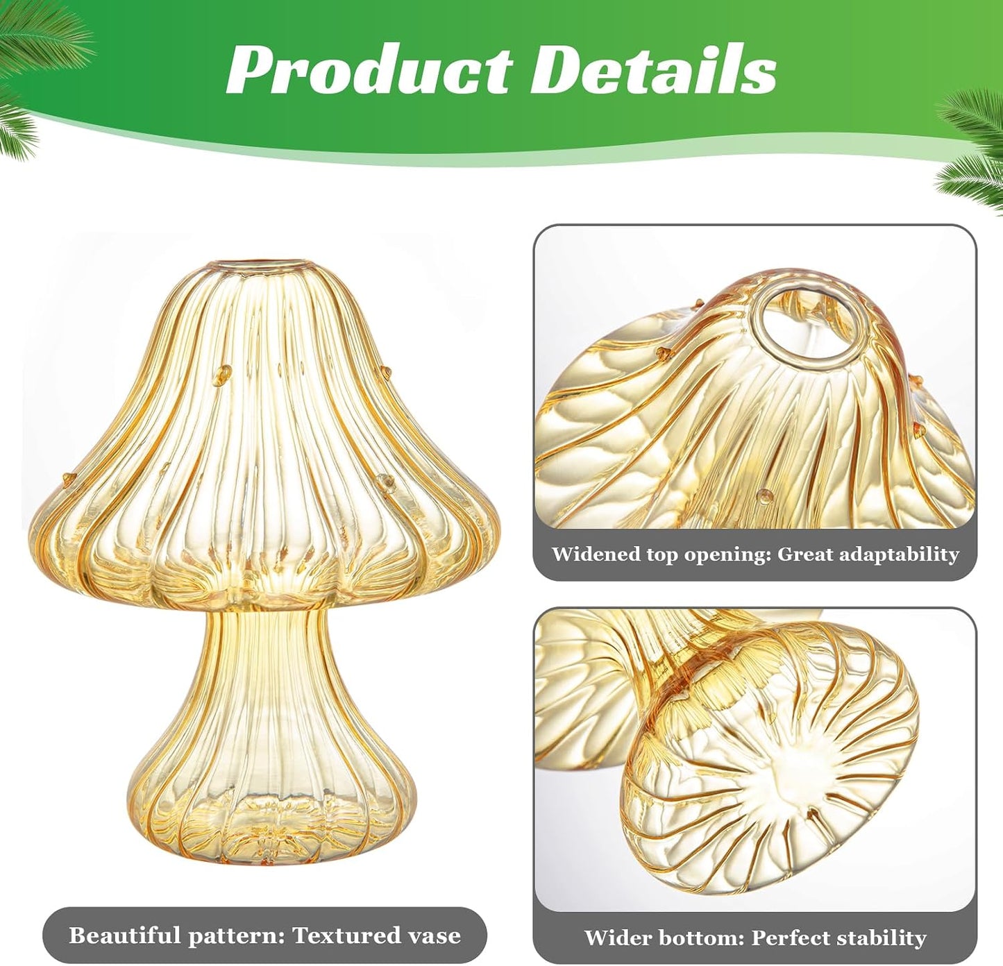 Mushroom Glass Vases / Set of 10