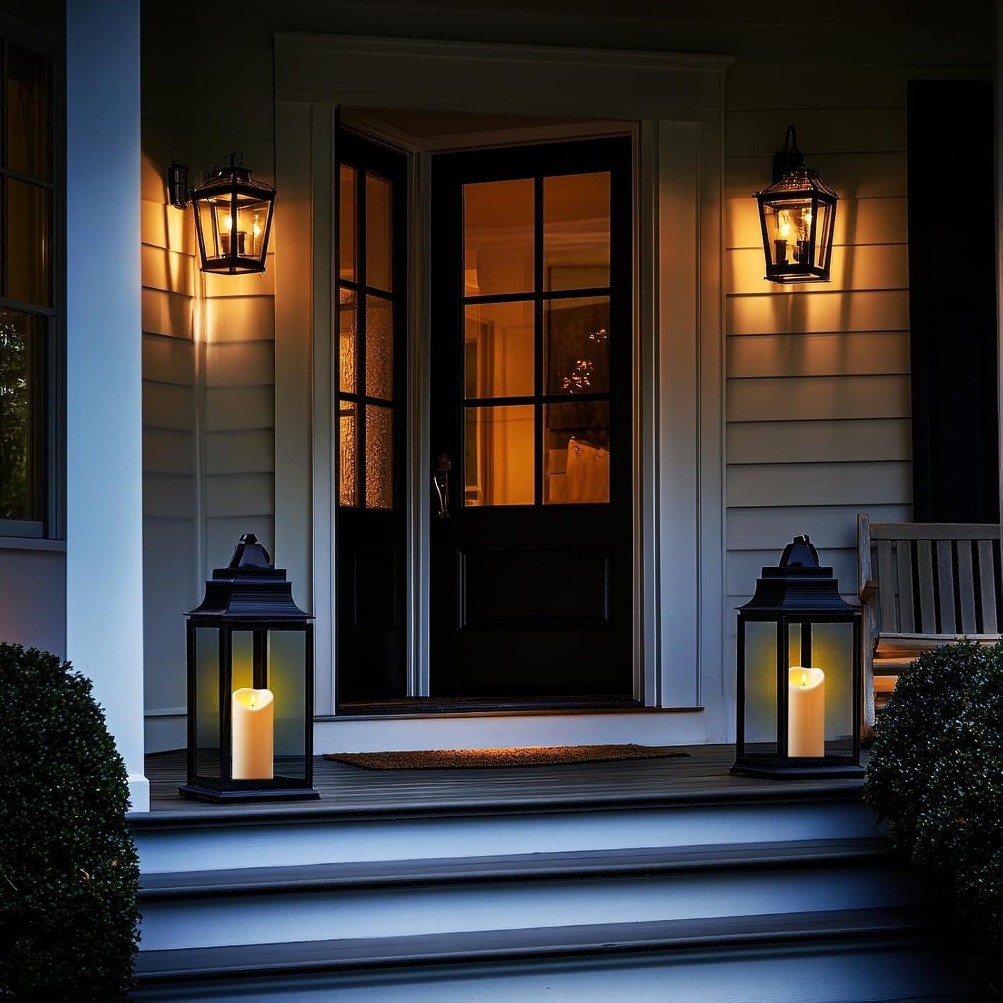 Amagic 4” x 9” Large Outdoor Waterproof Flameless Candles with Remote, Battery Operated Candles with Timer, Flickering
