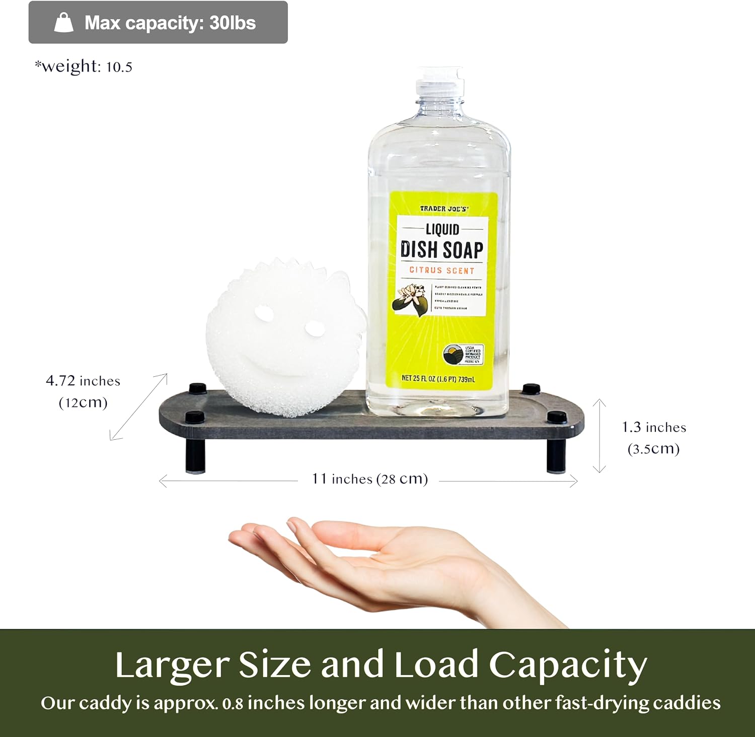 Water Absorbing Stone Soap Tray / Dark Gray / Set of 2