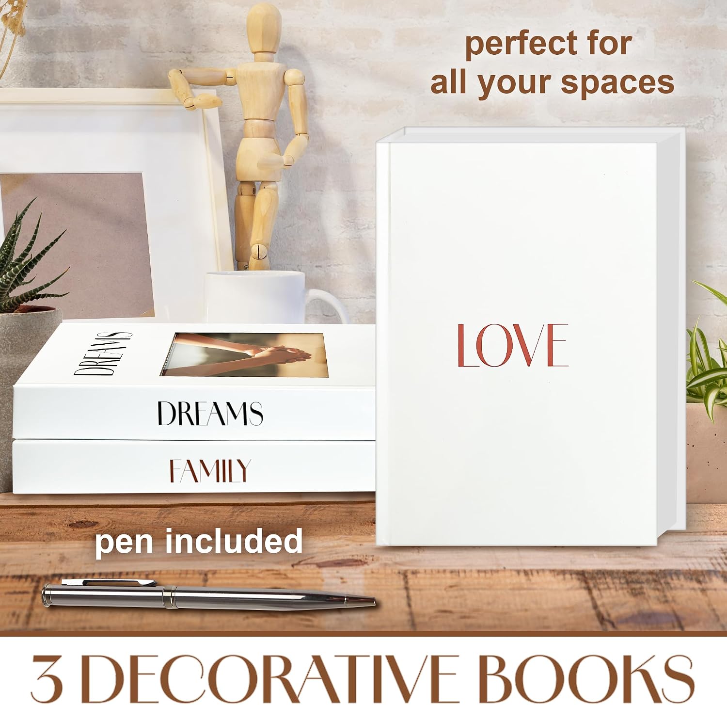 Faux Books / 3-Piece Book Decor Set