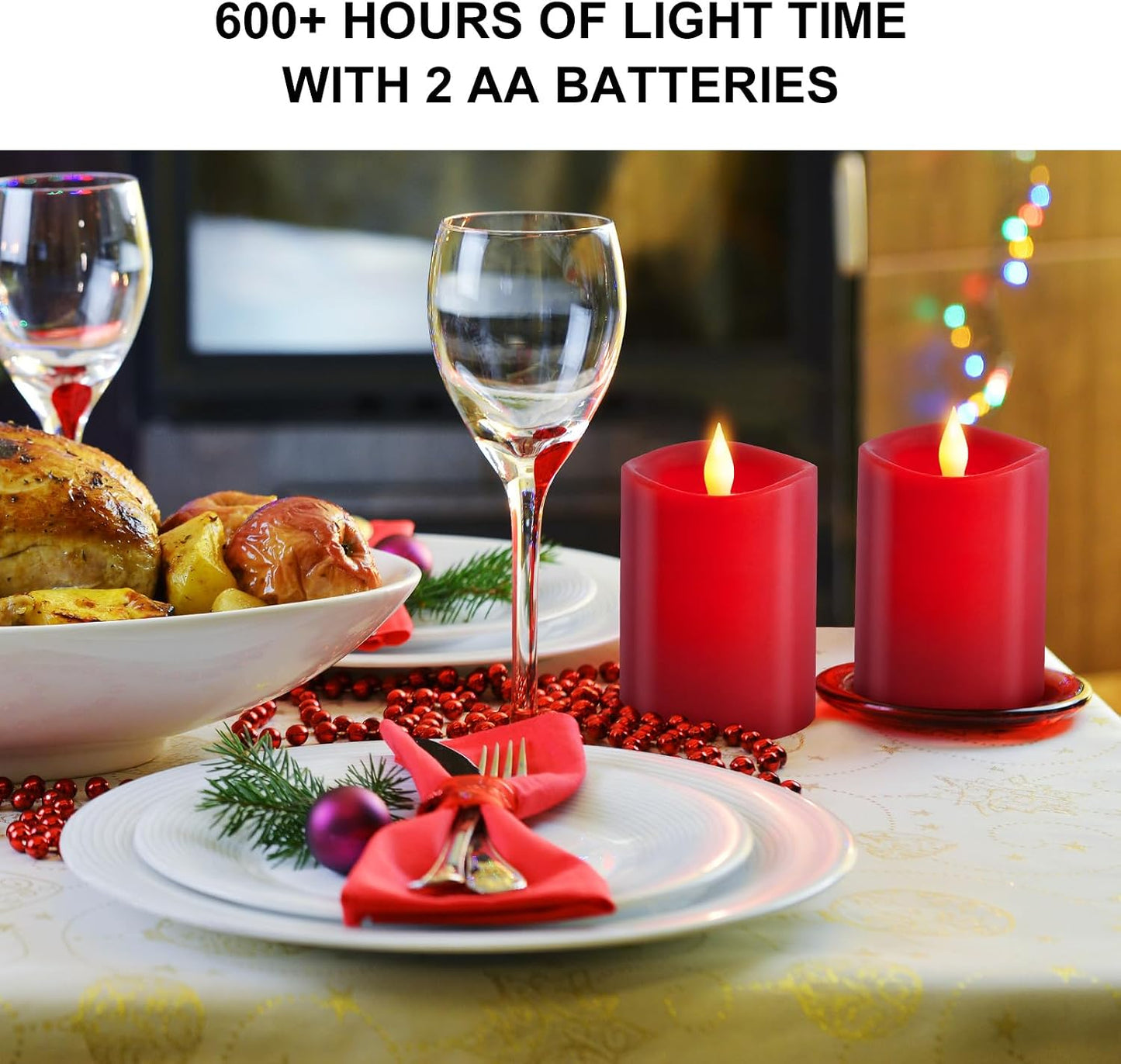 3x4 Flickering Flameless Candles Set of 2,Real Wax led Candles Flickering,with Timer,4 inch Flameless Candles with