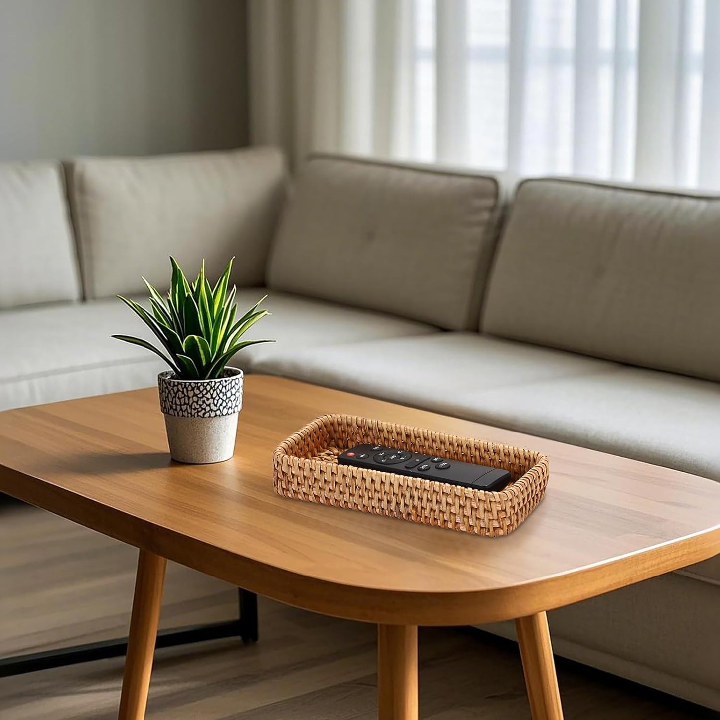 Small Remote Basket / Natural / 8.3 x 4.7 x 1.6
