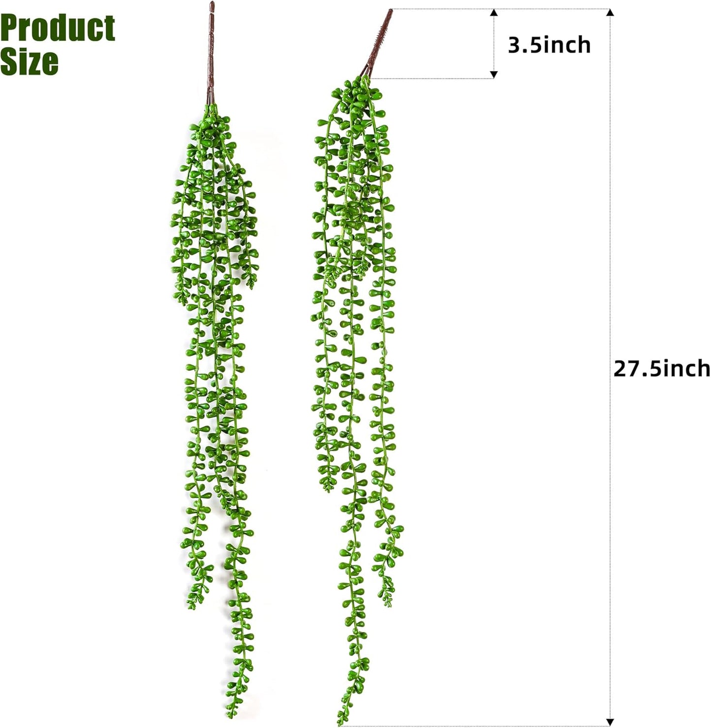 Artificial Succulents Hanging Plants / Green / 27.5 Inch / Set of 3
