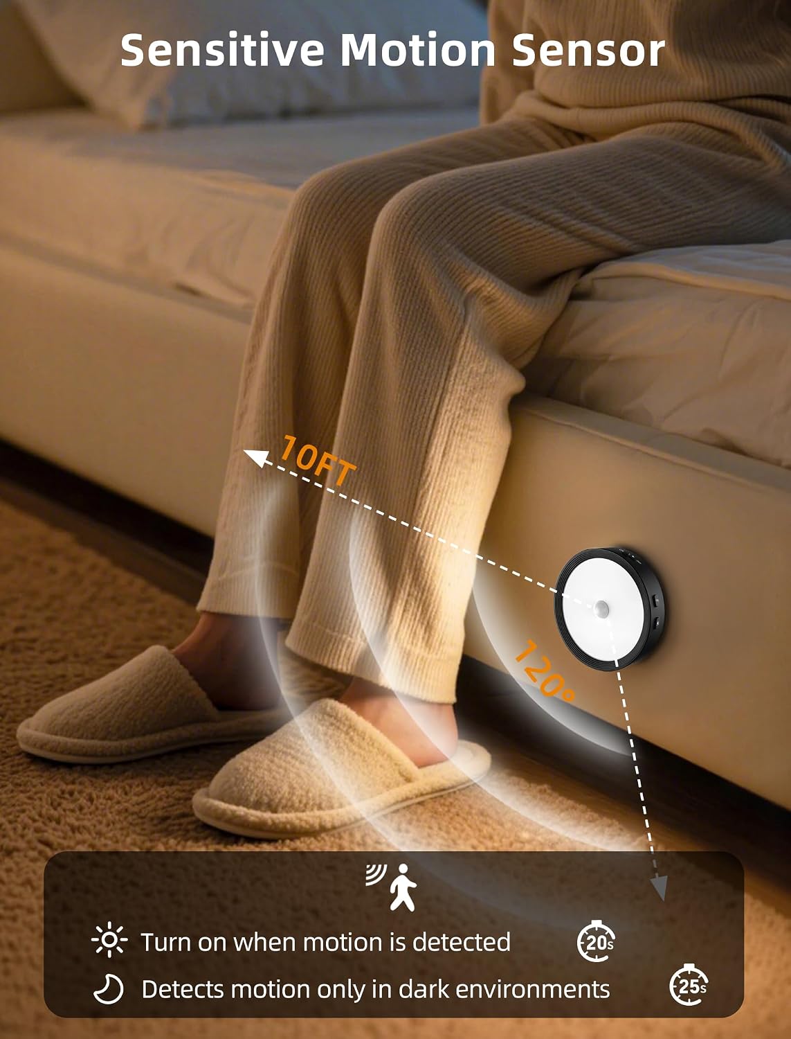 6-PACK Under Cabinet Lighting Rechargeable Puck Lights with Remote Black | 3 color temps & 12 RGB, dimmable, 15/30/60